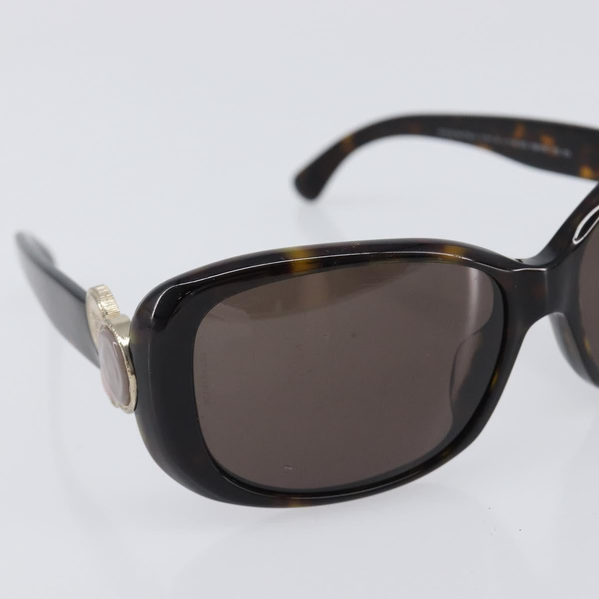 CHANEL Sunglasses plastic Dark Brown CC Auth bs37302