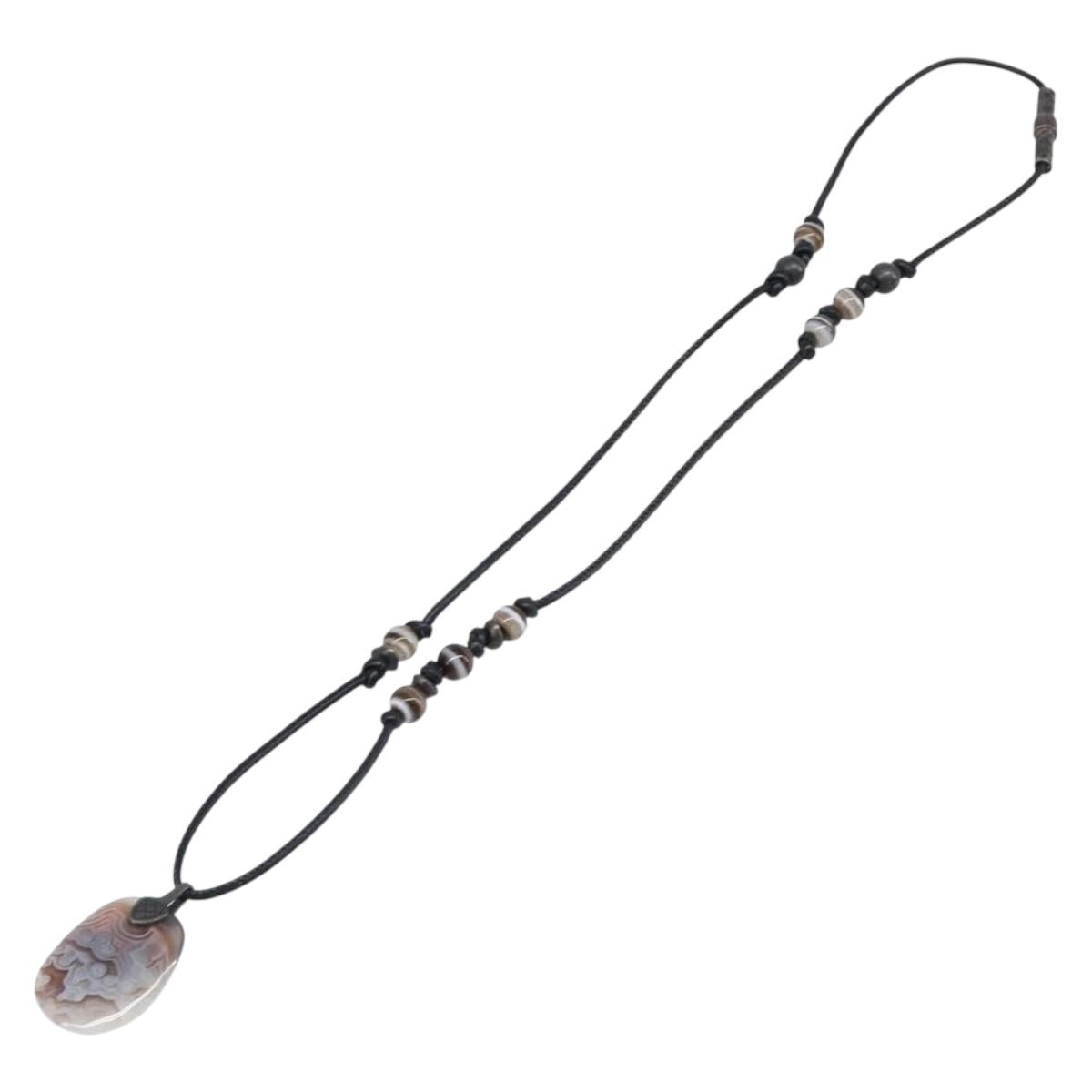 BOTTEGA VENETA Necklace Ag925 Silver Auth bs37305