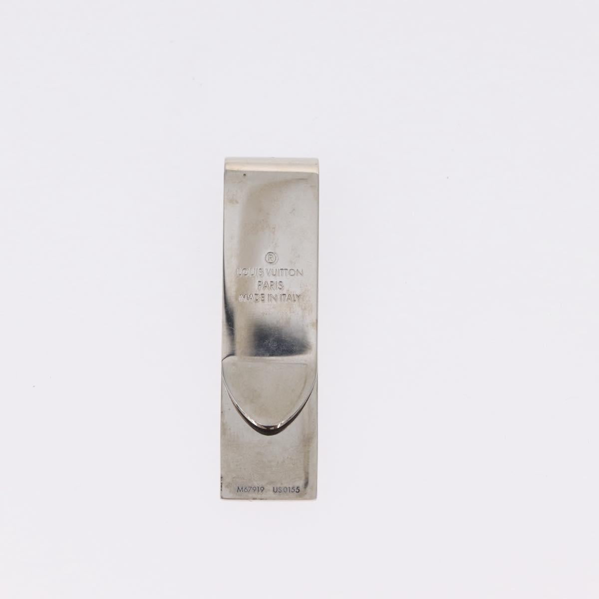 LOUIS VUITTON Money Clip metal 2 Set Silver LV Auth bs37306