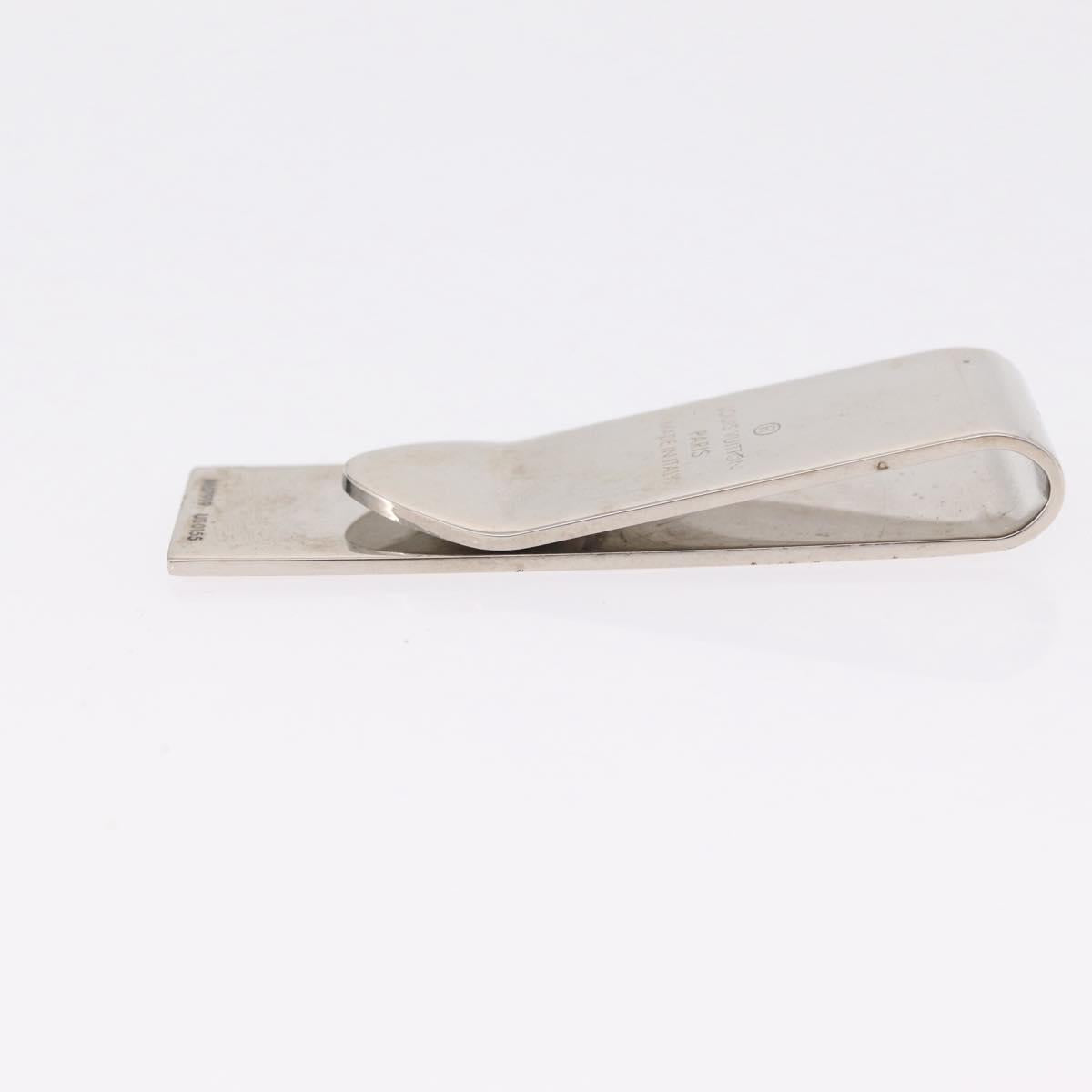 LOUIS VUITTON Money Clip metal 2 Set Silver LV Auth bs37306