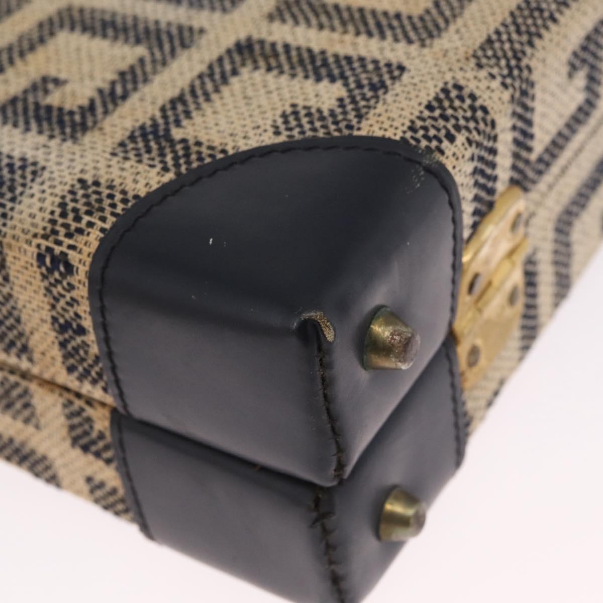 GIVENCHY Trunk Canvas Beige Gold Tone Auth bs37311