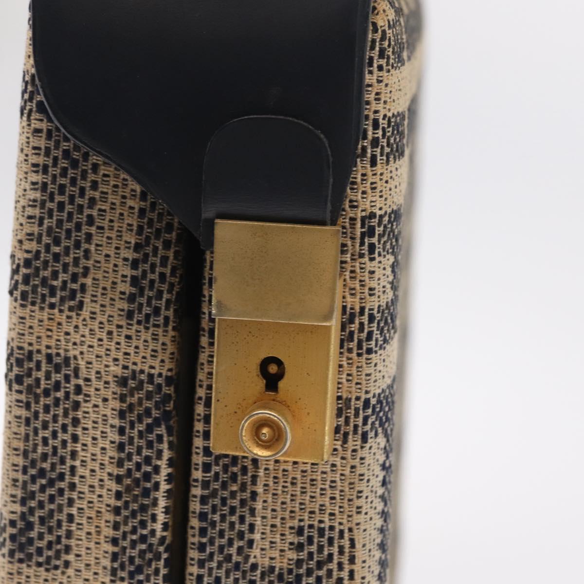 GIVENCHY Trunk Canvas Beige Gold Tone Auth bs37311