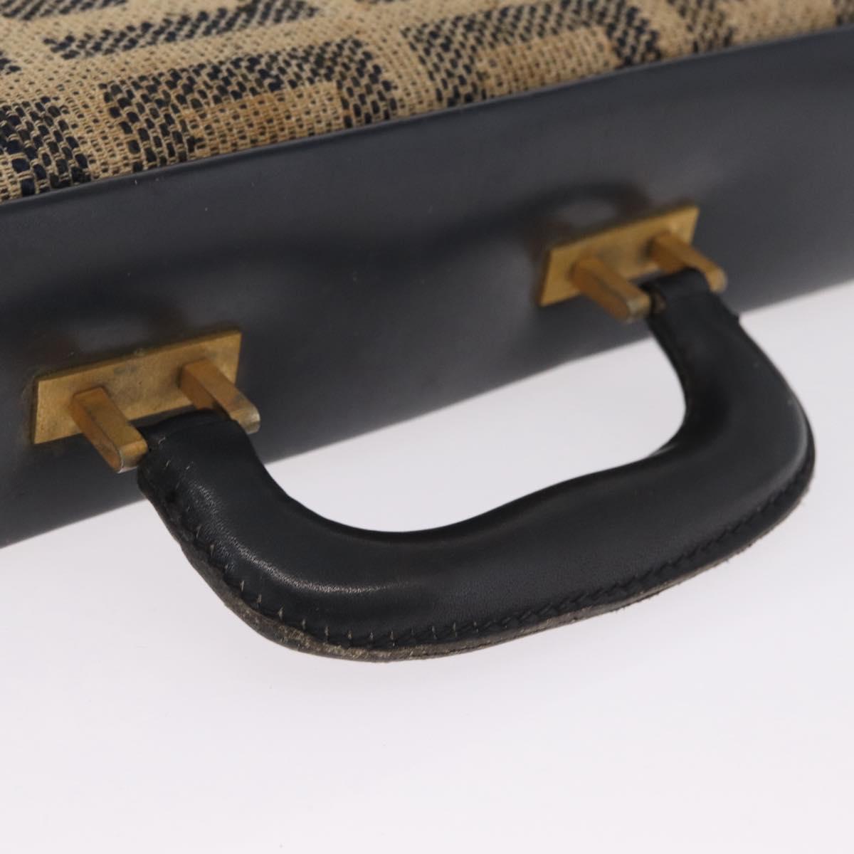GIVENCHY Trunk Canvas Beige Gold Tone Auth bs37311