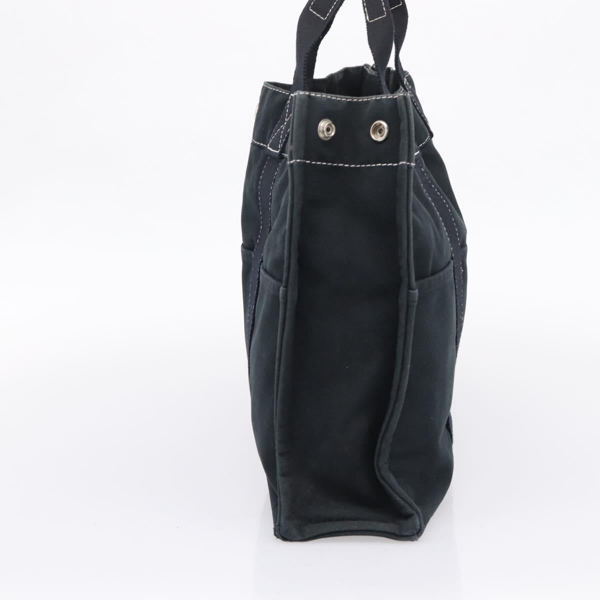 HERMES Hand Bag Canvas 2 Set Black Auth bs37312