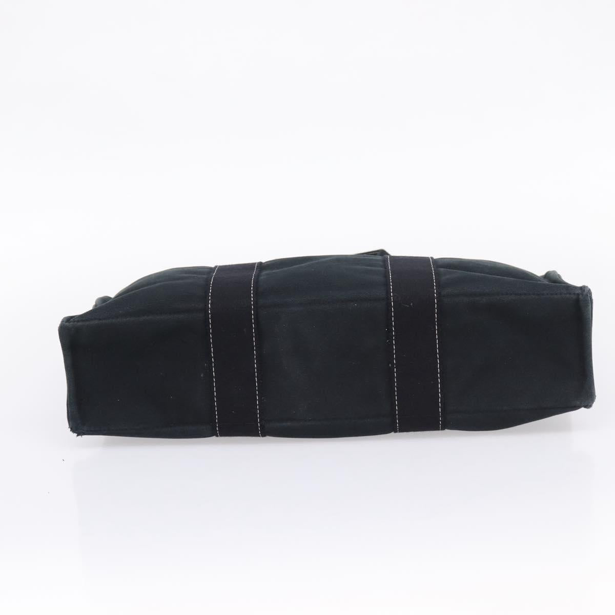 HERMES Hand Bag Canvas 2 Set Black Auth bs37312