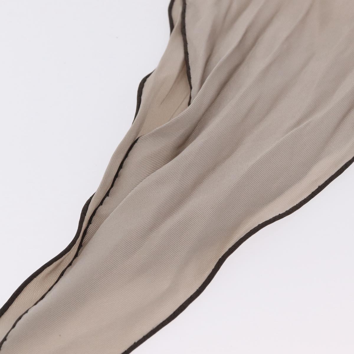 HERMES Twilly Scarf Silk Beige Auth bs37313