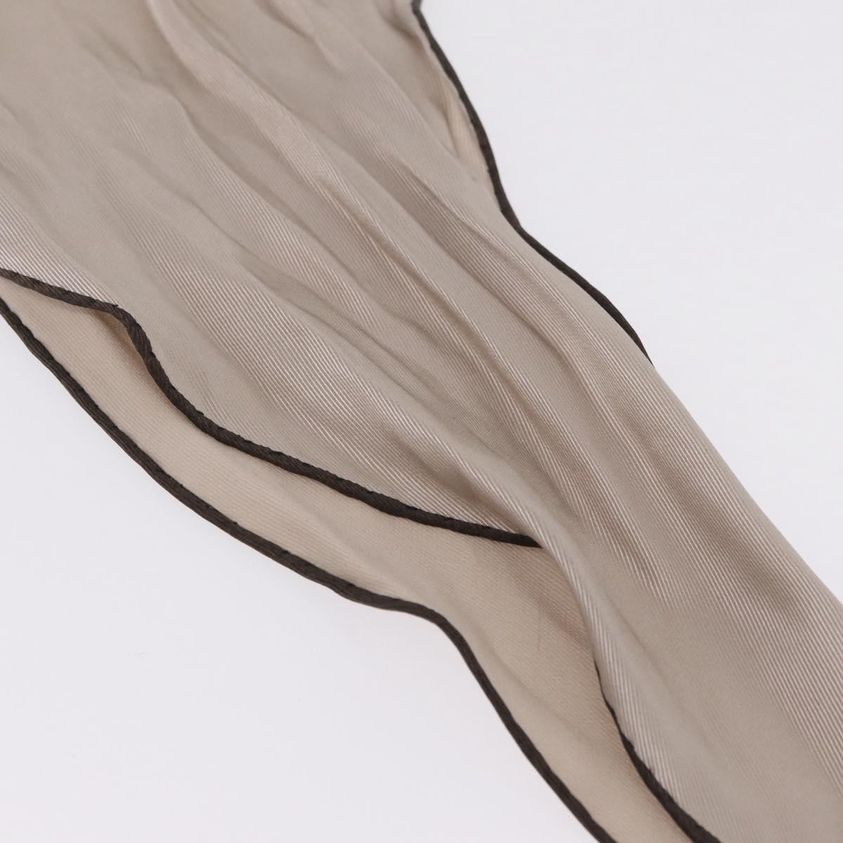 HERMES Twilly Scarf Silk Beige Auth bs37313
