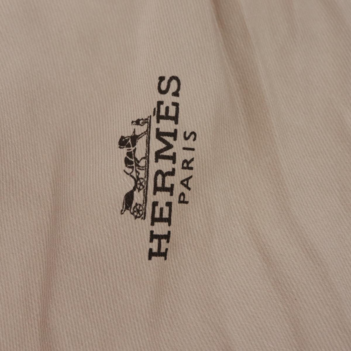 HERMES Twilly Scarf Silk Beige Auth bs37313