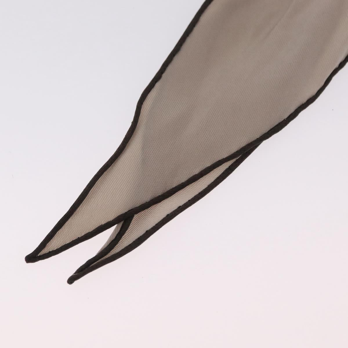 HERMES Twilly Scarf Silk Beige Auth bs37313