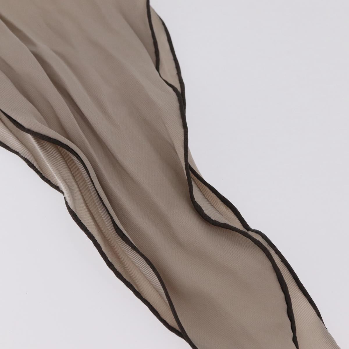HERMES Twilly Scarf Silk Beige Auth bs37313