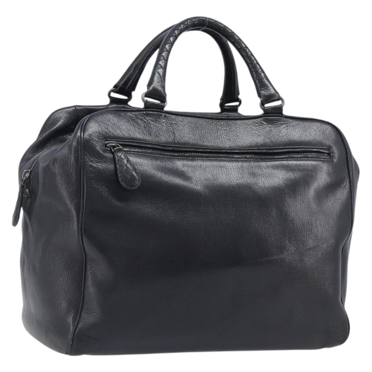 BOTTEGA VENETA Boston Bag Leather Black Auth bs37321