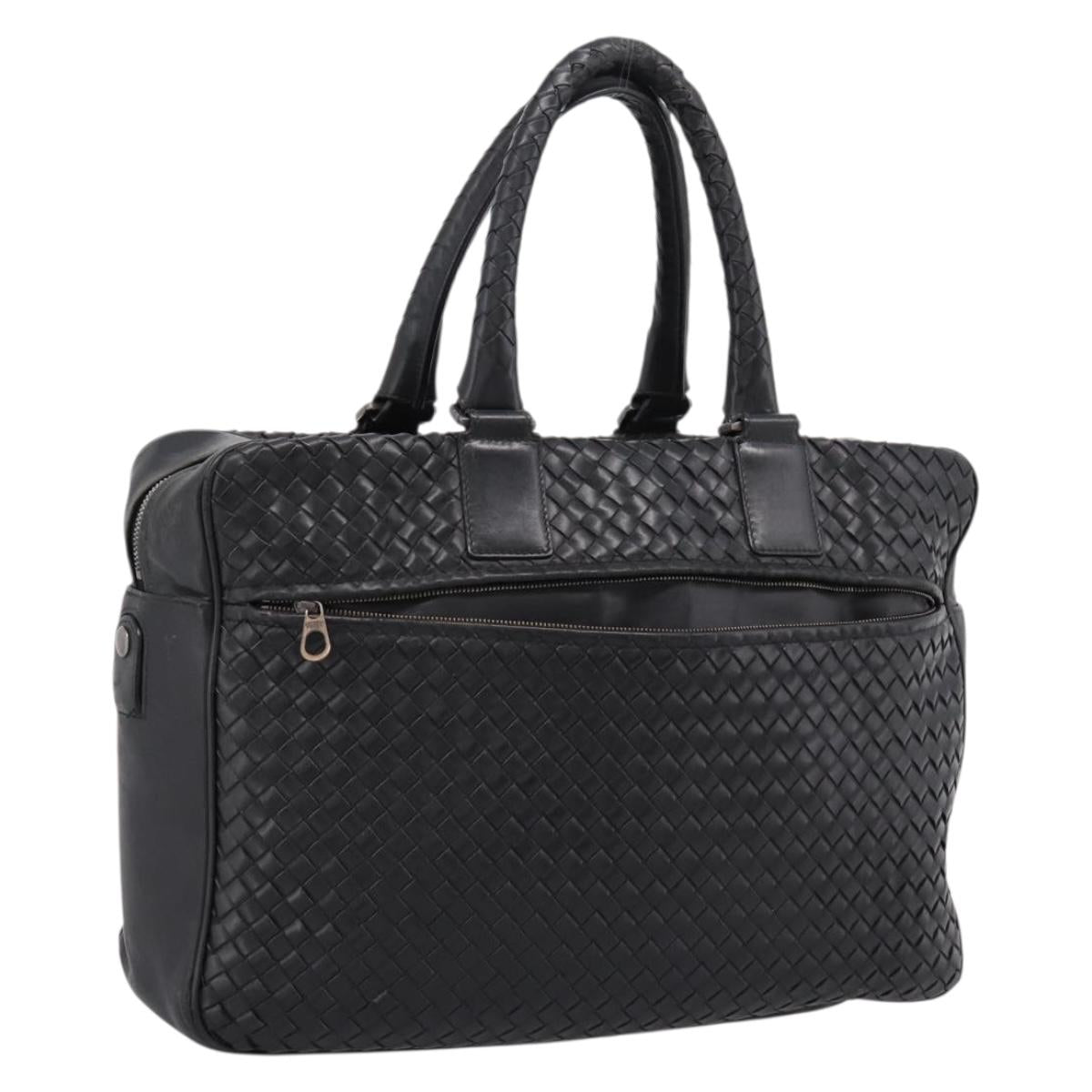 BOTTEGA VENETA INTRECCIATO Tote Bag Leather Black 163292 Auth bs37323