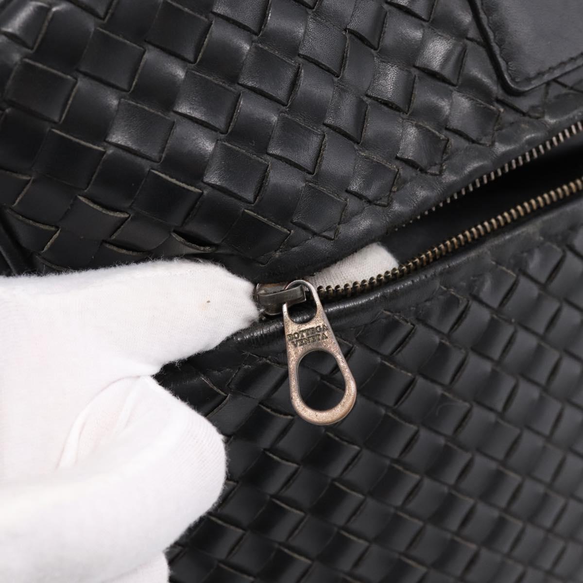 BOTTEGA VENETA INTRECCIATO Tote Bag Leather Black 163292 Auth bs37323