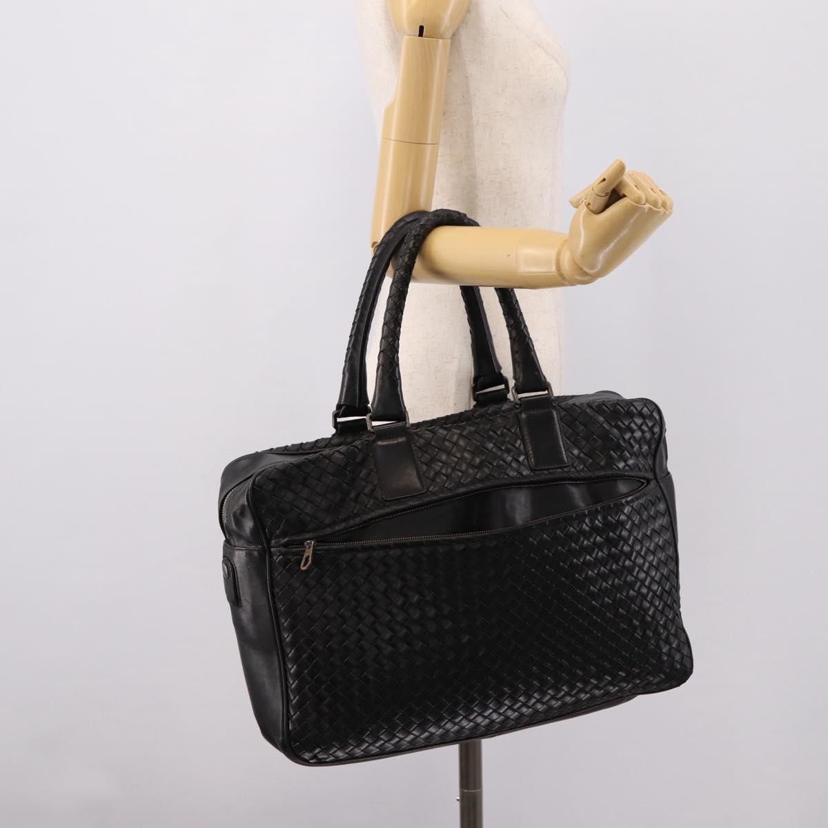 BOTTEGA VENETA INTRECCIATO Tote Bag Leather Black 163292 Auth bs37323