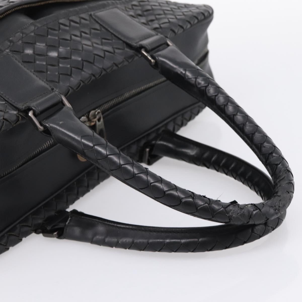 BOTTEGA VENETA INTRECCIATO Tote Bag Leather Black 163292 Auth bs37323