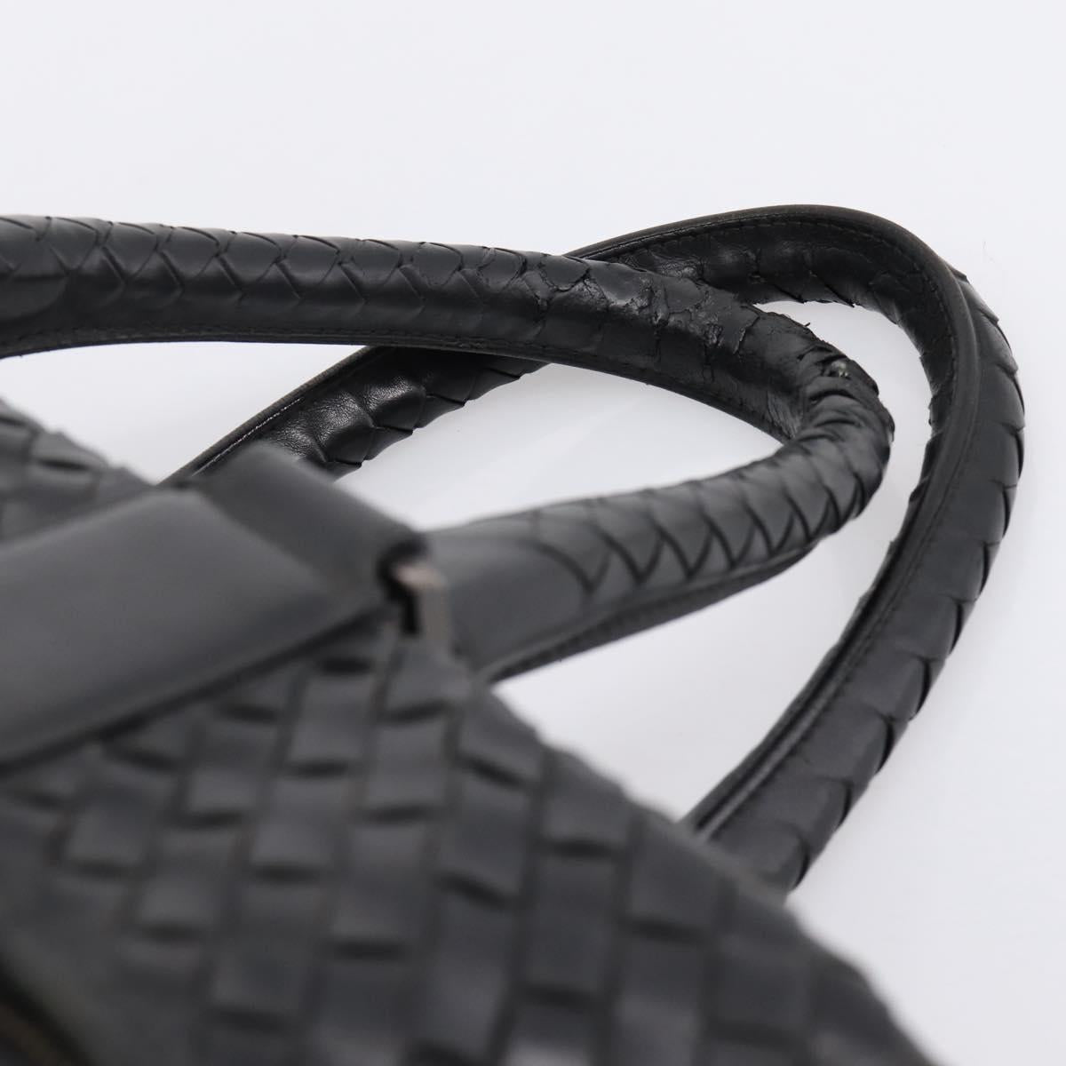 BOTTEGA VENETA INTRECCIATO Tote Bag Leather Black 163292 Auth bs37323