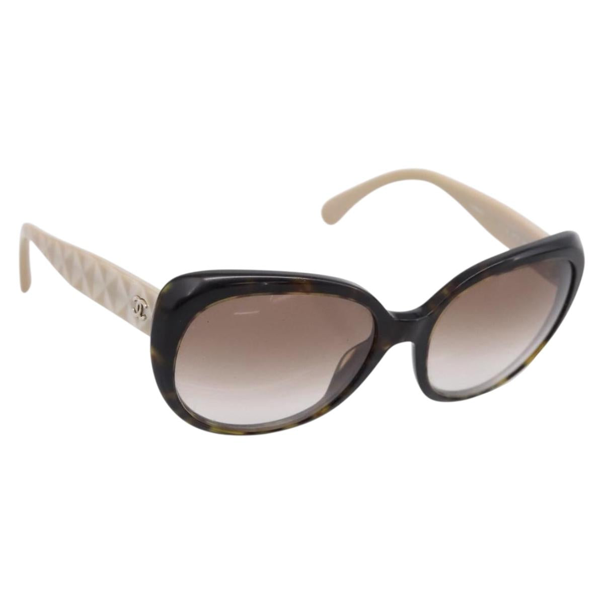 CHANEL Sunglasses plastic Black CC Auth bs37324