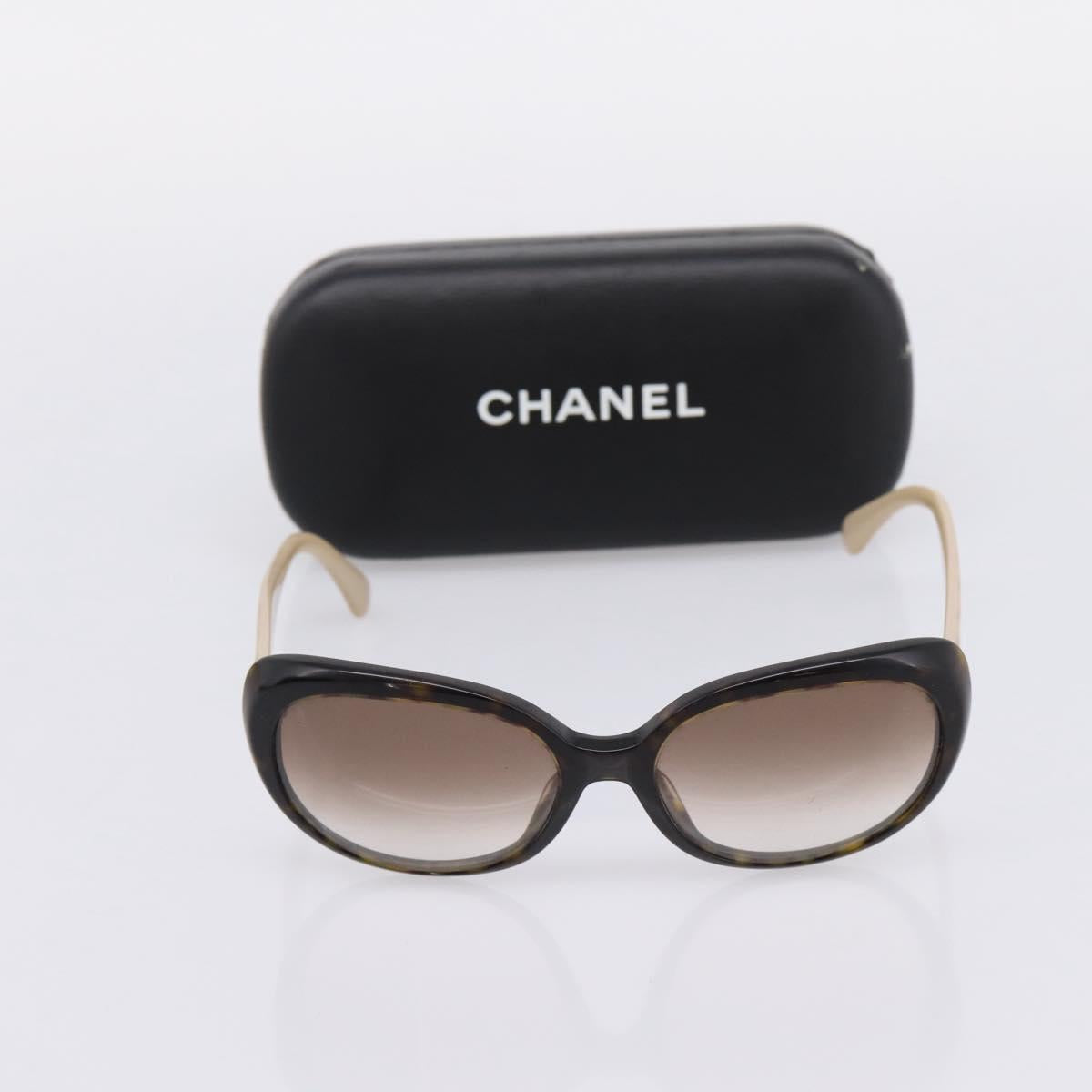 CHANEL Sunglasses plastic Black CC Auth bs37324