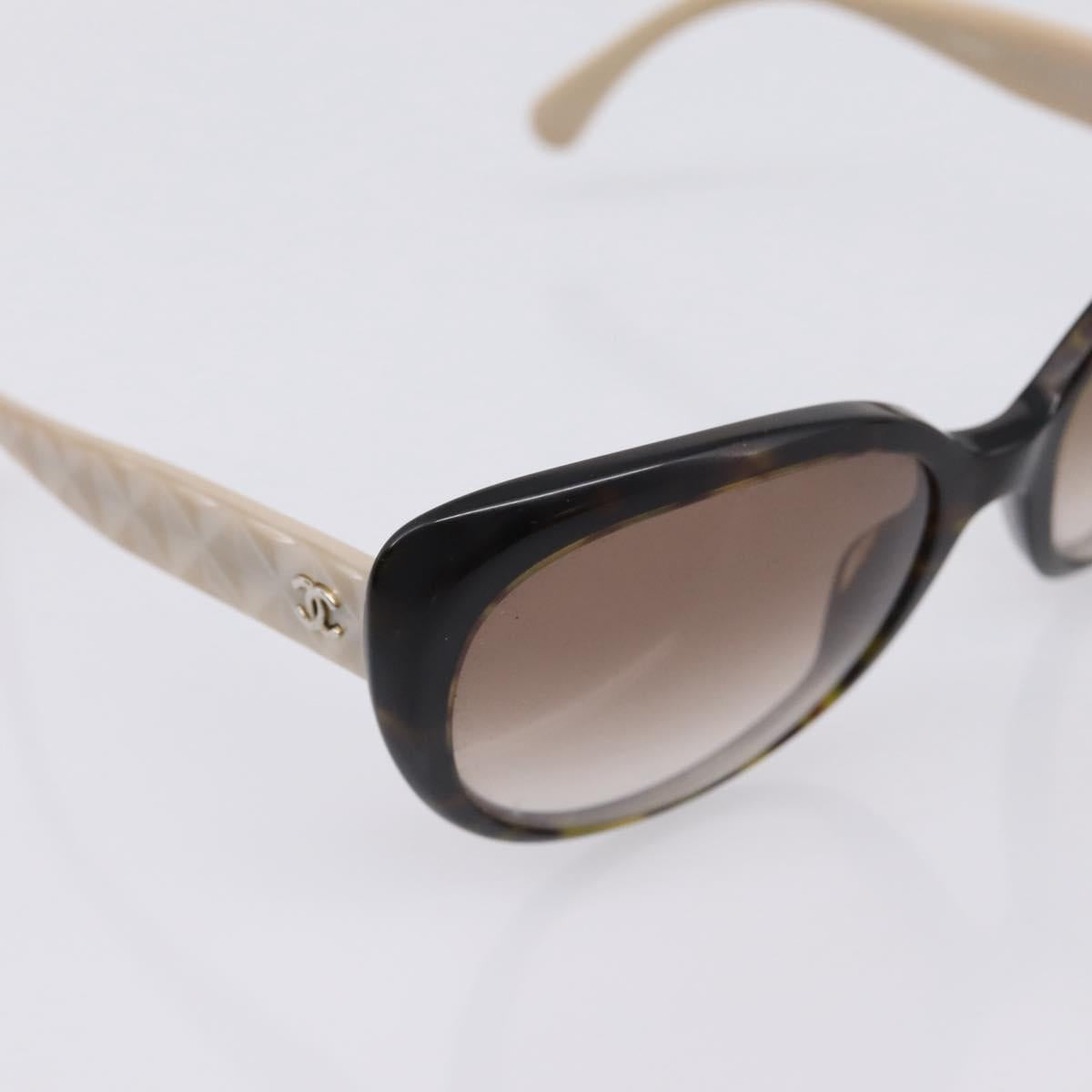 CHANEL Sunglasses plastic Black CC Auth bs37324