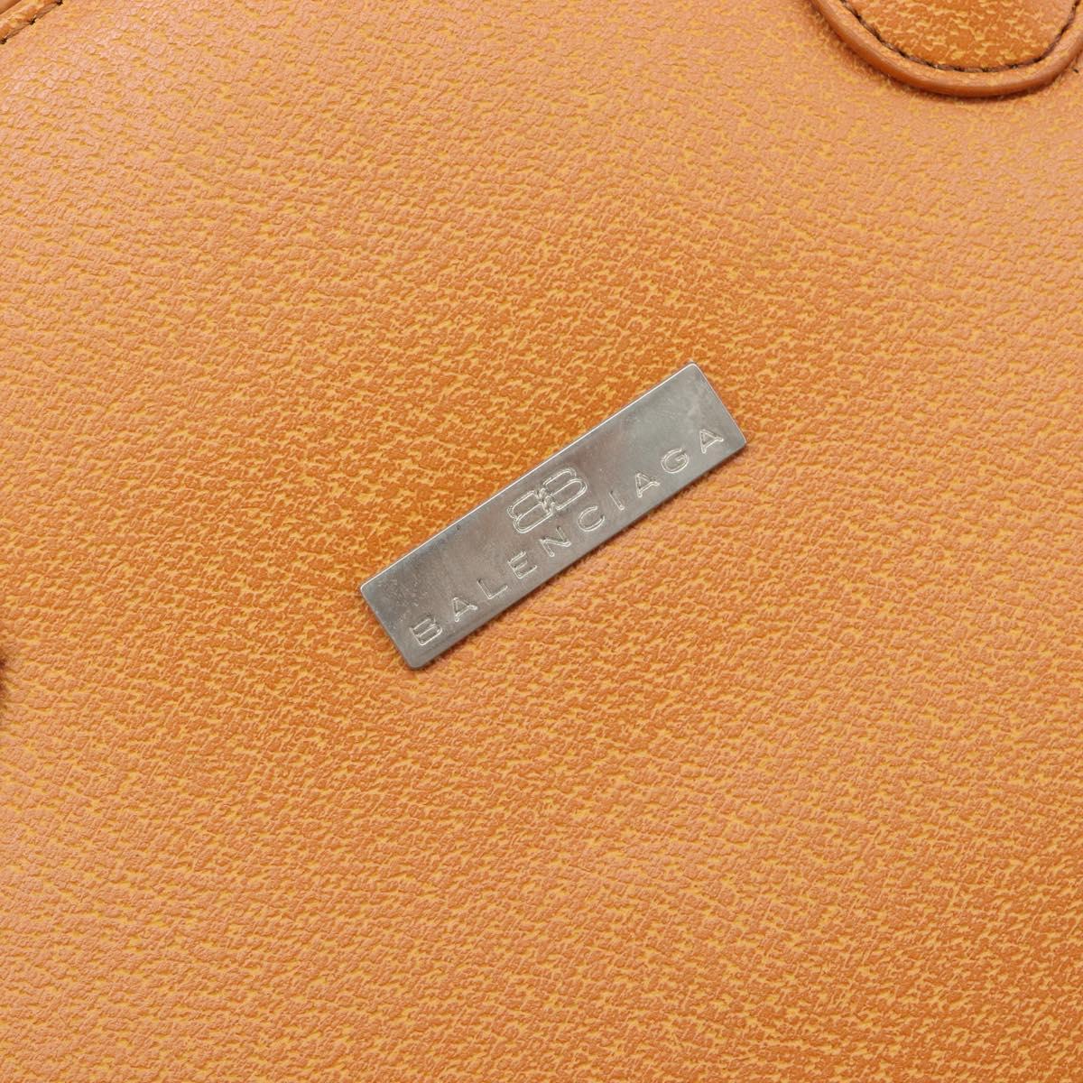BALENCIAGA Tote Bag Leather Brown Silver Auth bs37325