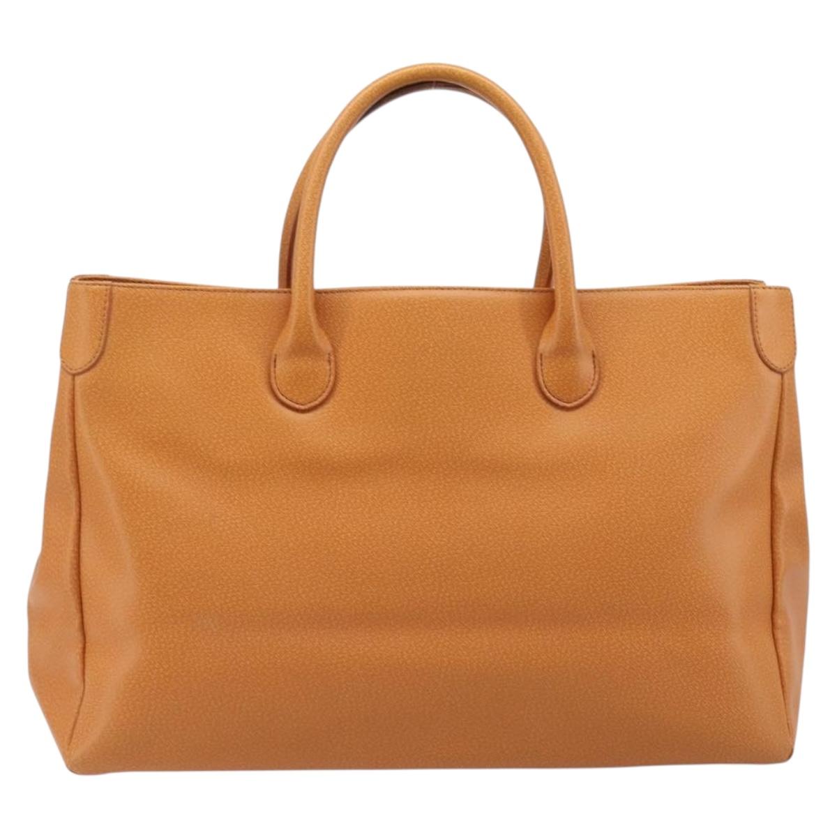 BALENCIAGA Tote Bag Leather Brown Silver Auth bs37325