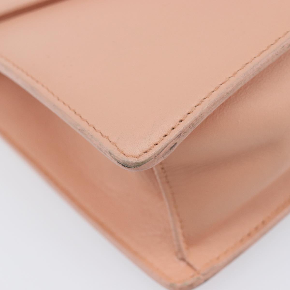 SAINT LAURENT Chain Shoulder Bag Leather Pink Gold 314515 Auth bs37326A