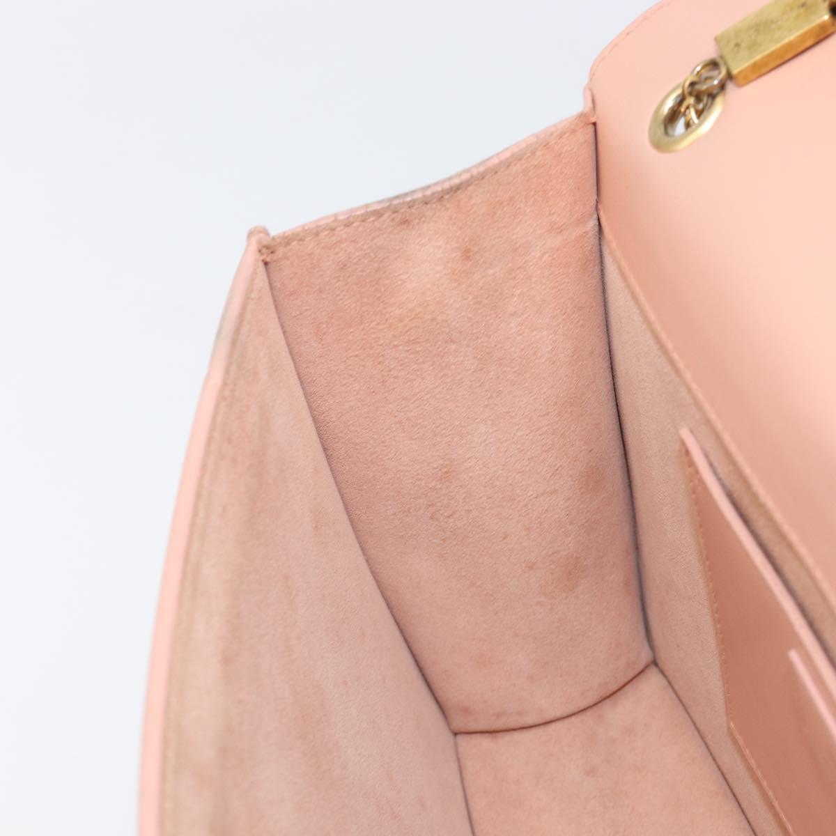 SAINT LAURENT Chain Shoulder Bag Leather Pink Gold 314515 Auth bs37326A