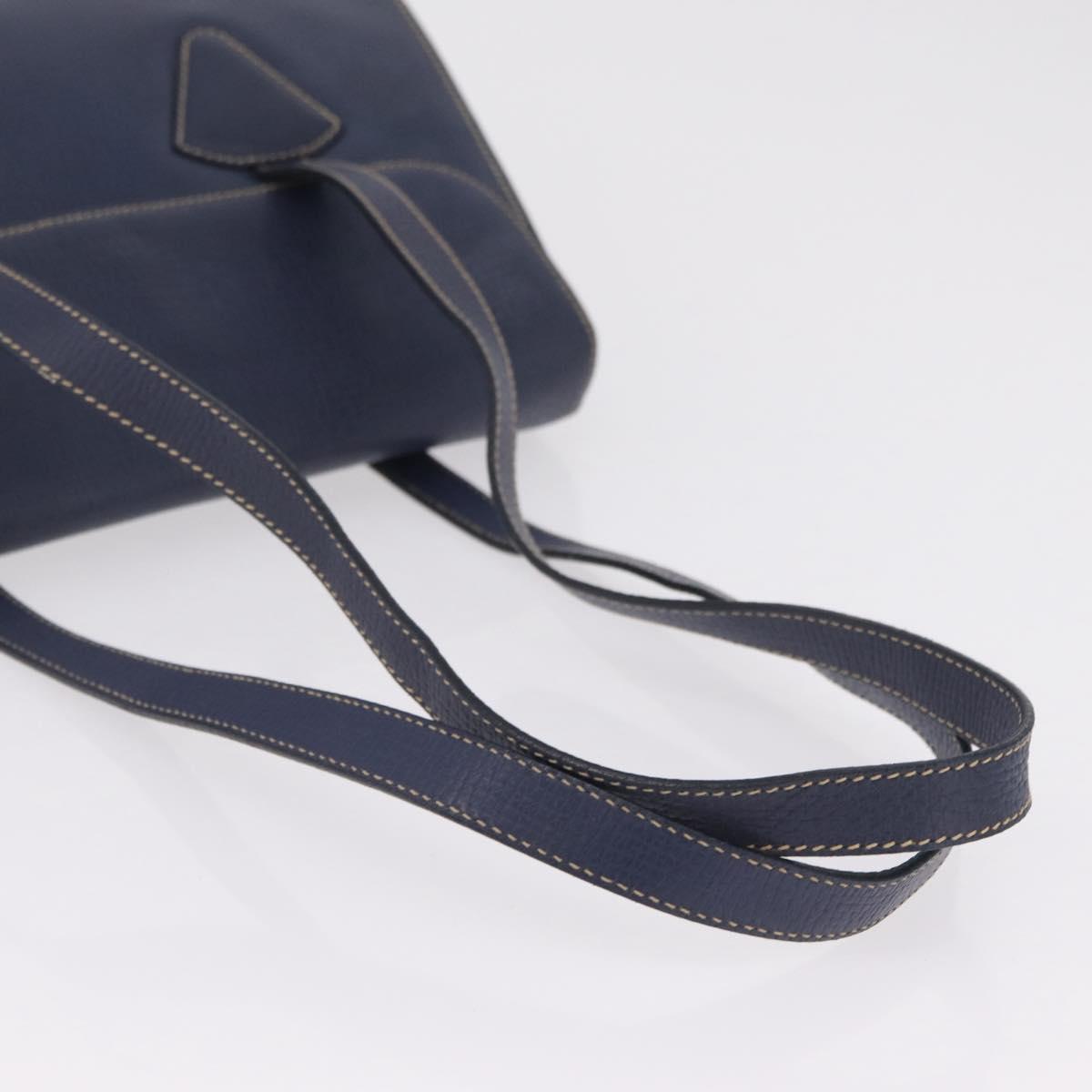 LOEWE Tote Bag Leather Gold Blue Auth bs37329