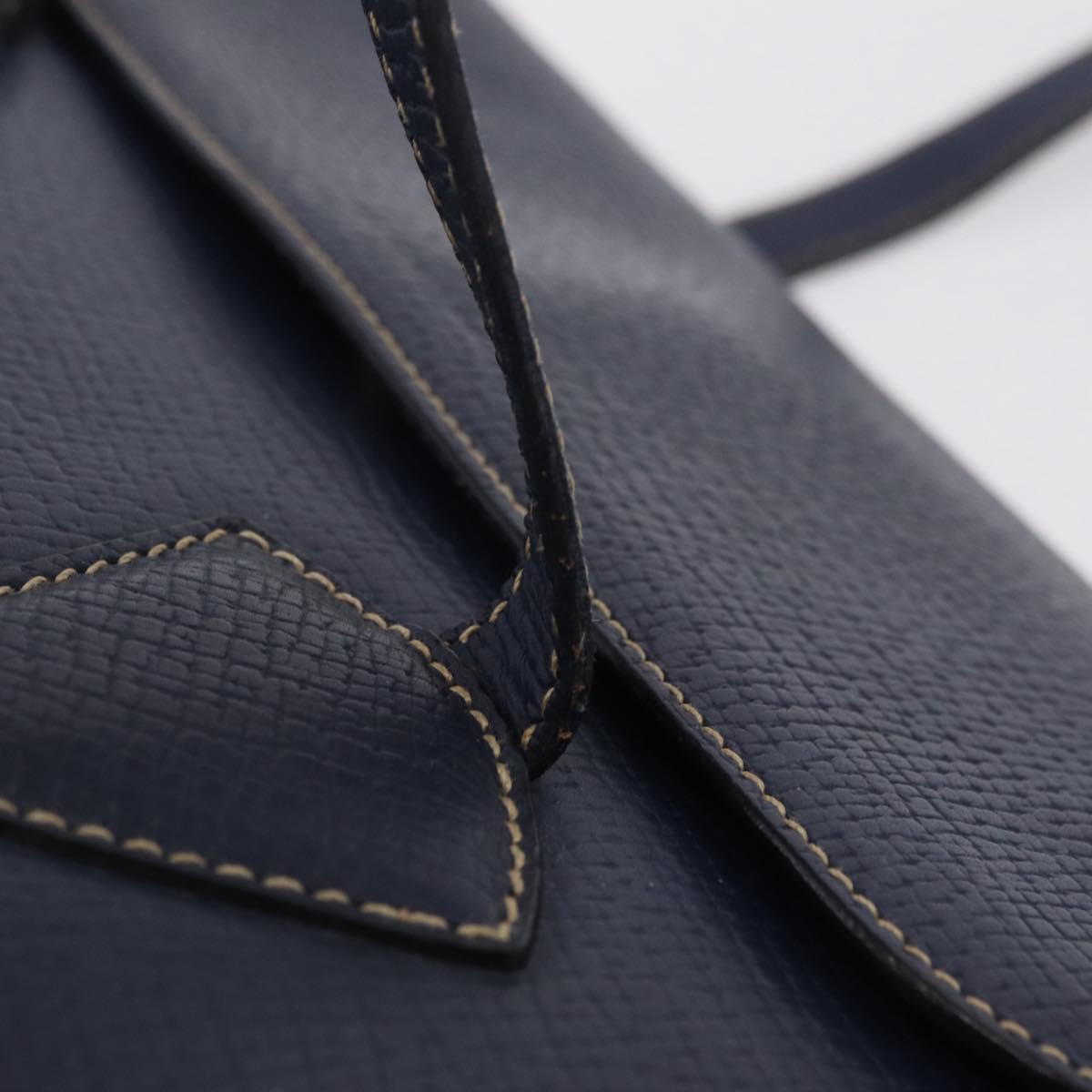 LOEWE Tote Bag Leather Gold Blue Auth bs37329