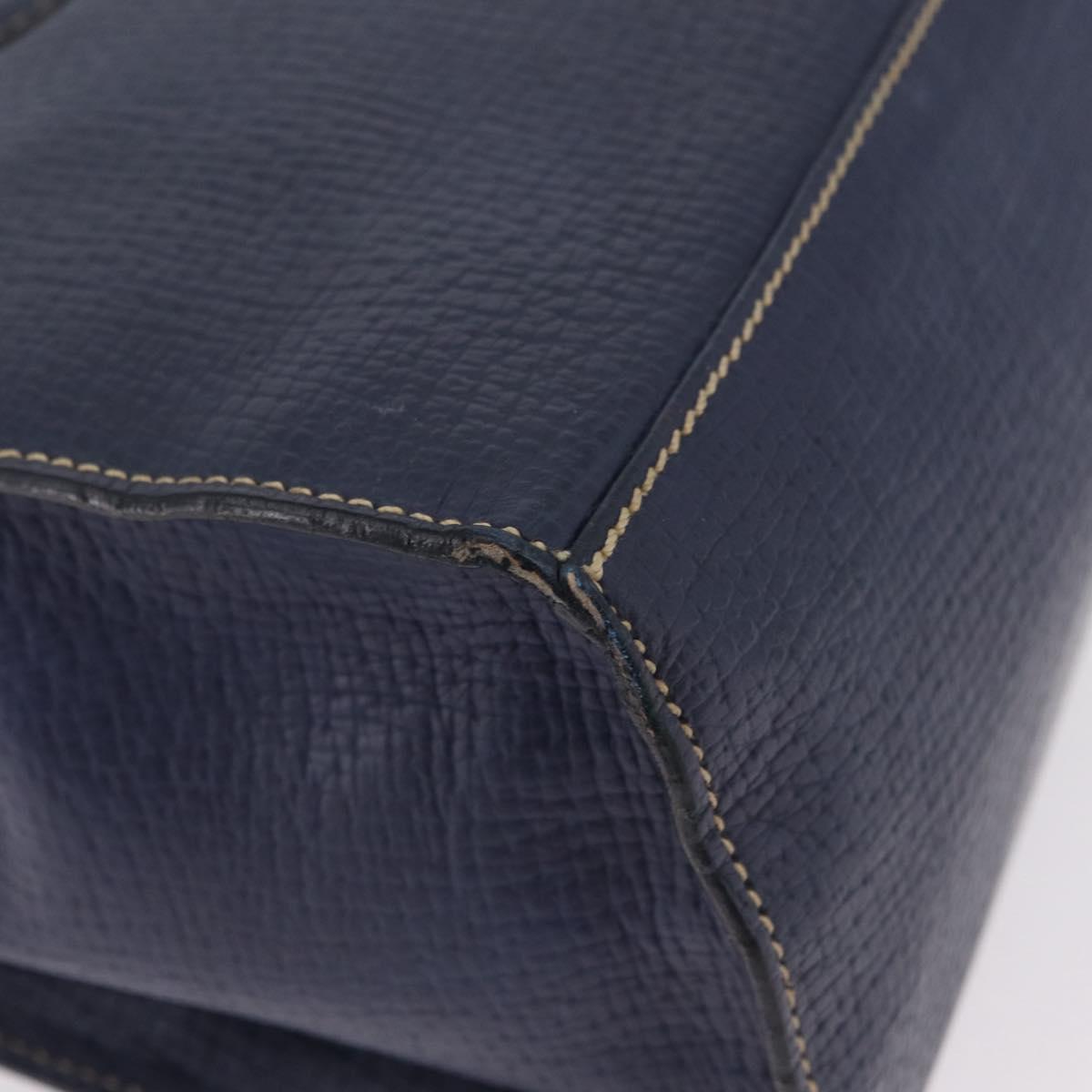 LOEWE Tote Bag Leather Gold Blue Auth bs37329