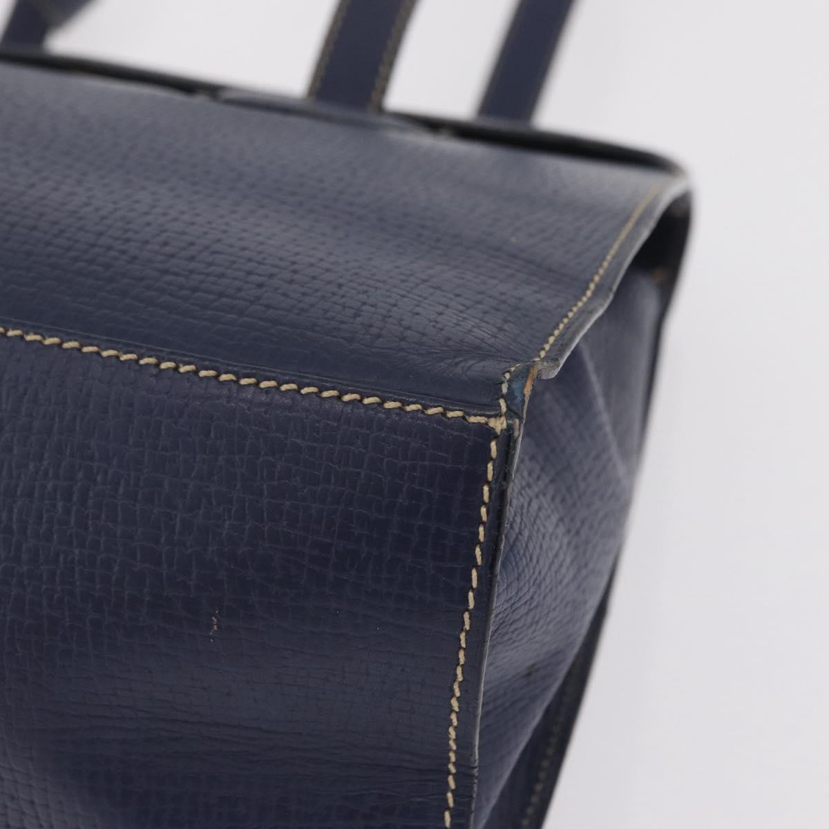 LOEWE Tote Bag Leather Gold Blue Auth bs37329