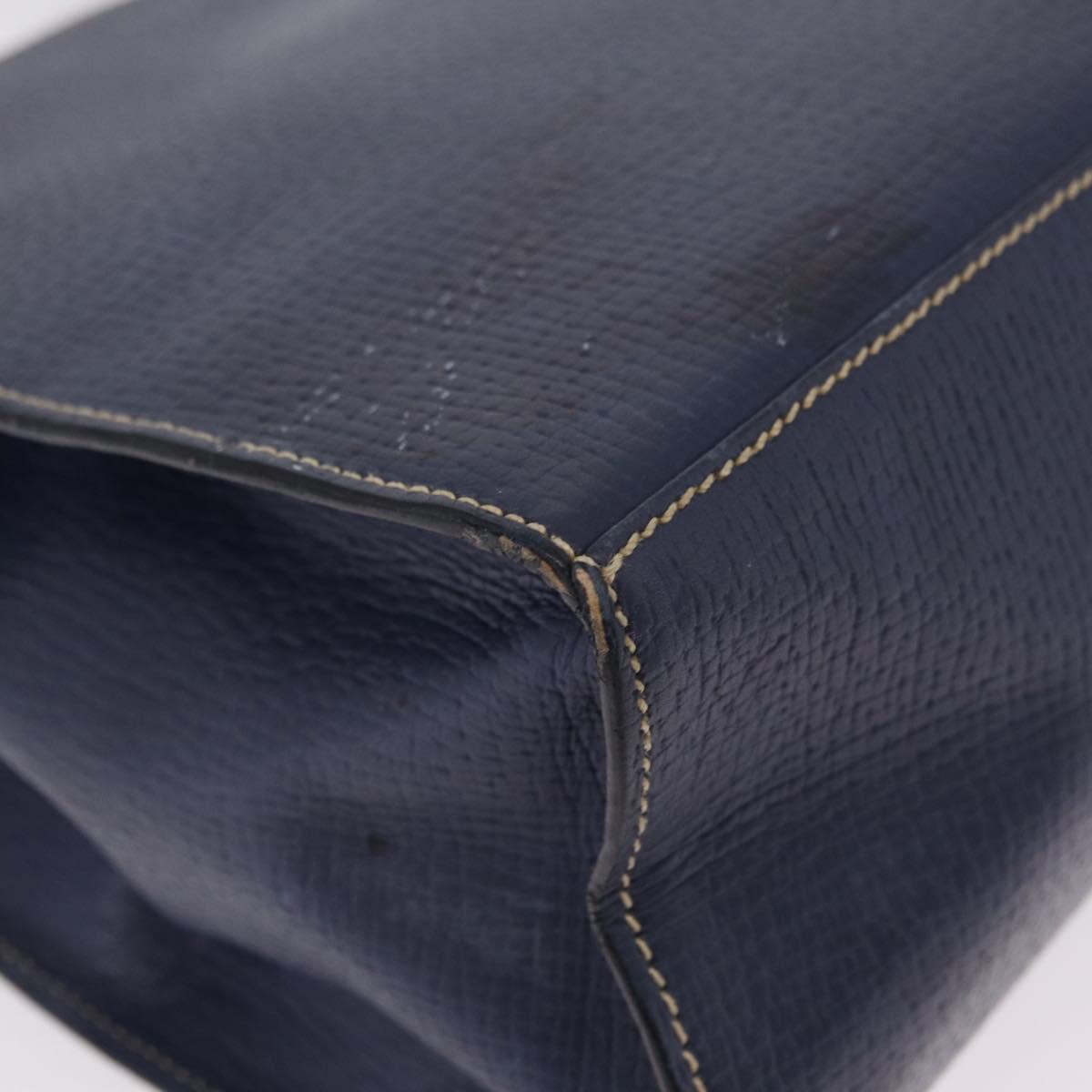 LOEWE Tote Bag Leather Gold Blue Auth bs37329