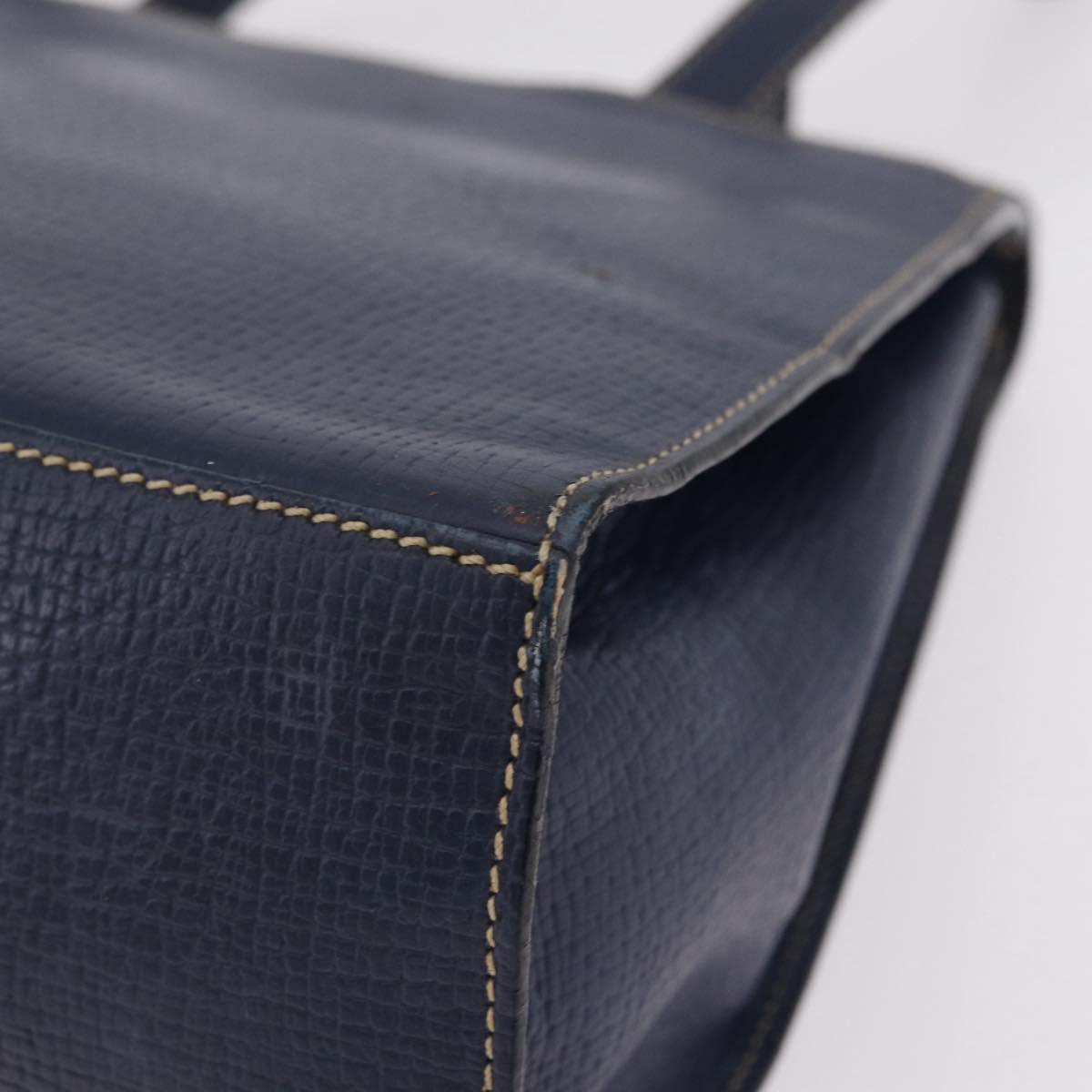 LOEWE Tote Bag Leather Gold Blue Auth bs37329