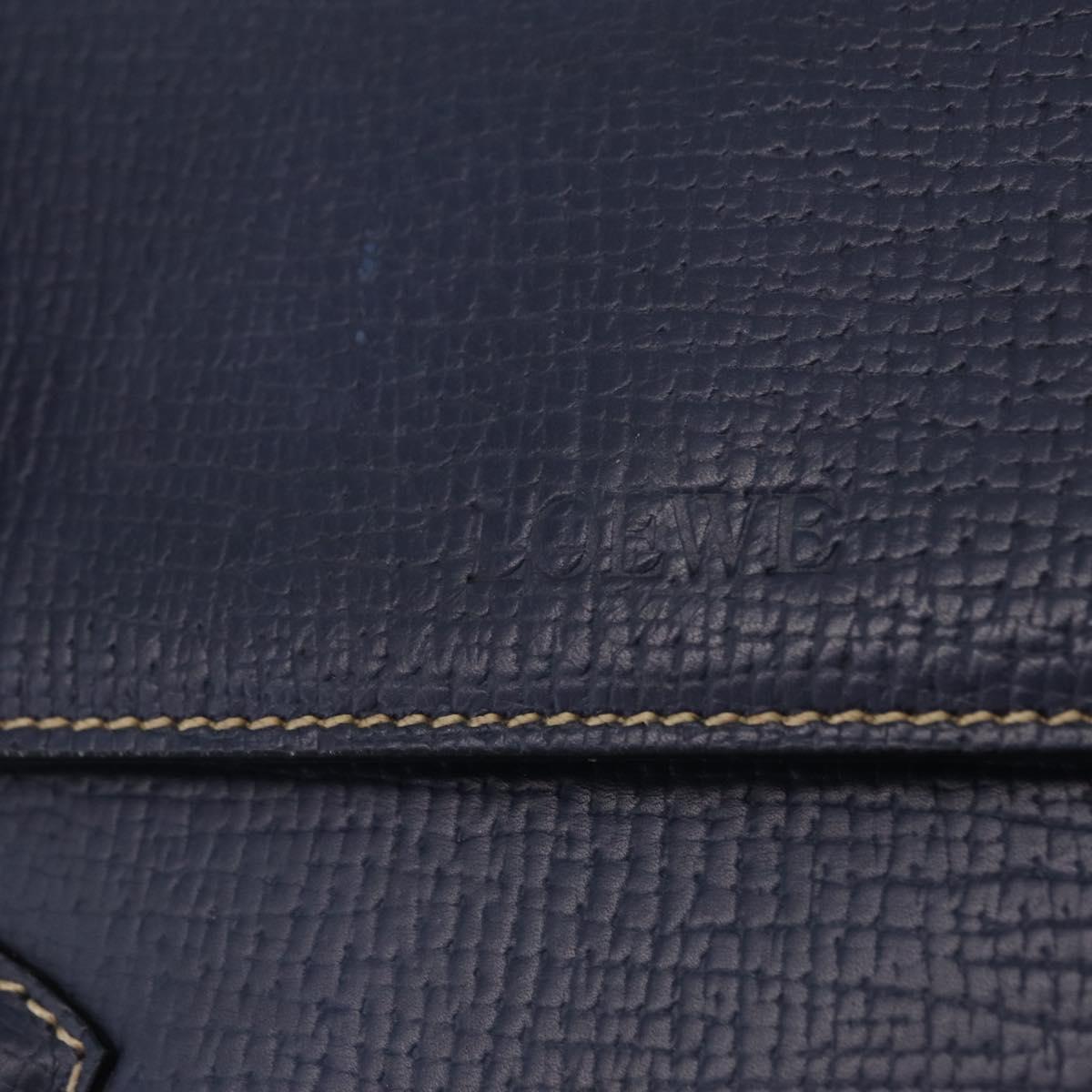 LOEWE Tote Bag Leather Gold Blue Auth bs37329