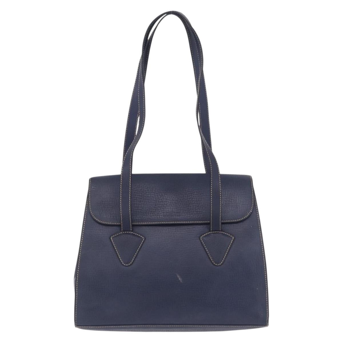 LOEWE Tote Bag Leather Gold Blue Auth bs37329