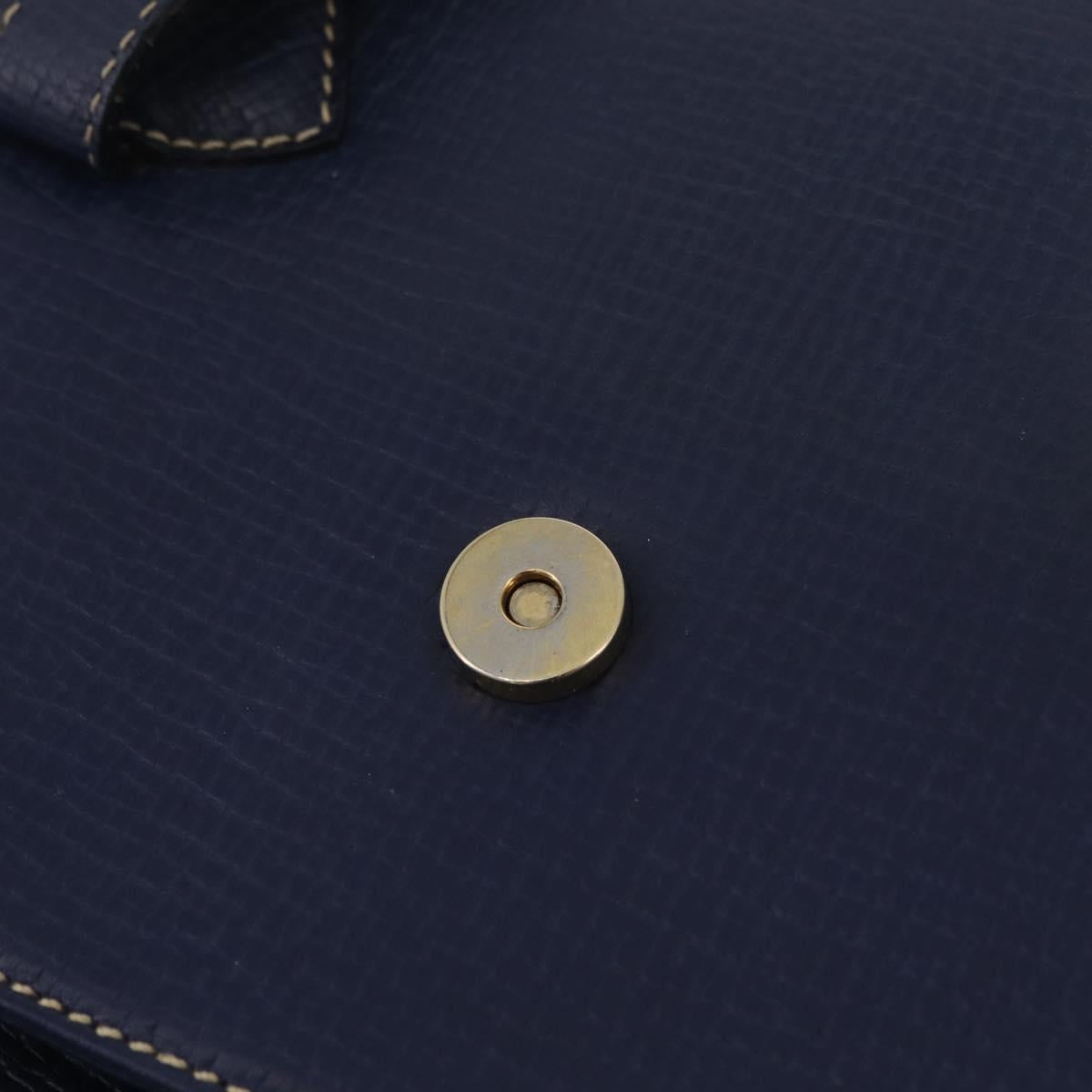 LOEWE Tote Bag Leather Gold Blue Auth bs37329