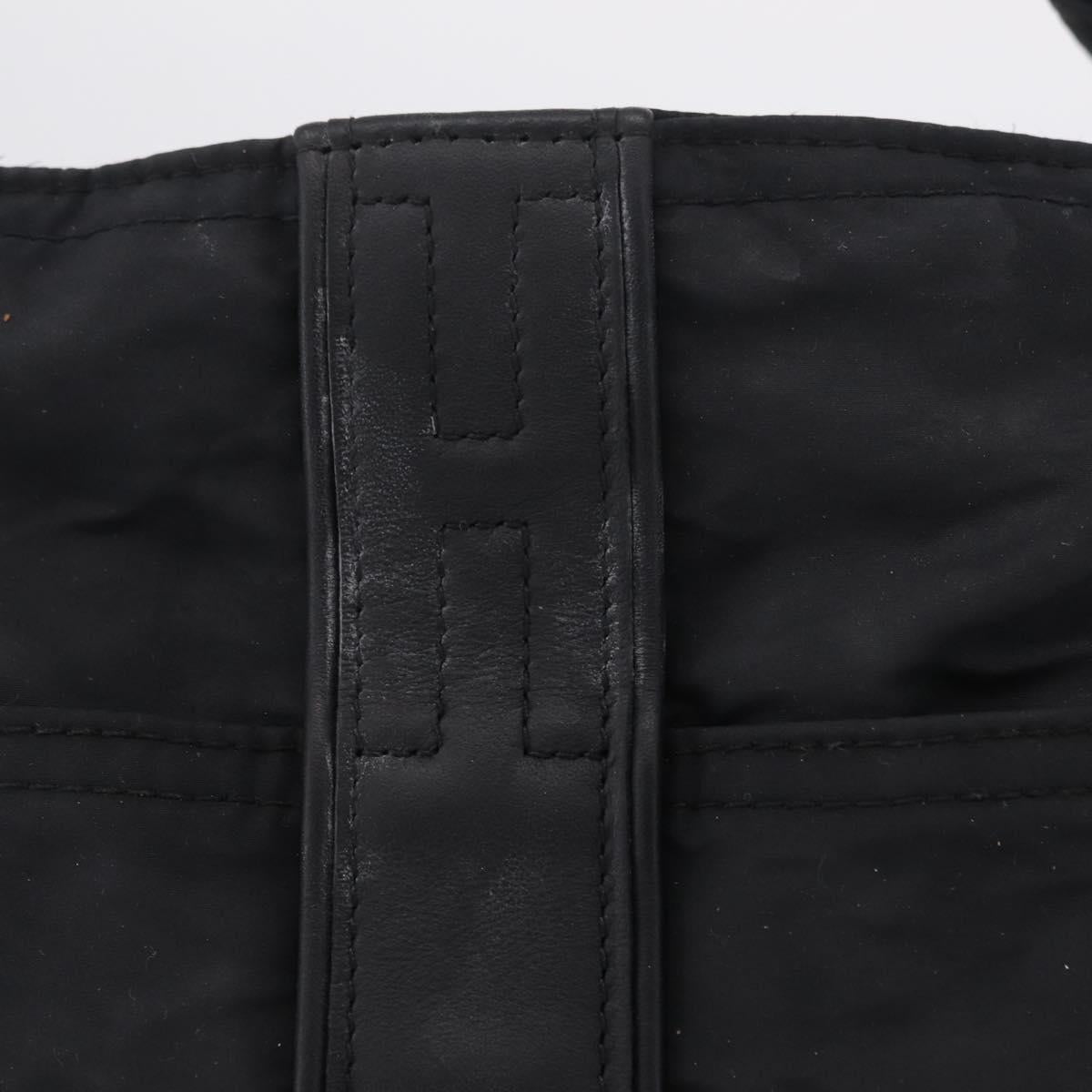 HERMES Acapulco Bandouliere Shoulder Bag Nylon Black Silver Auth bs37330