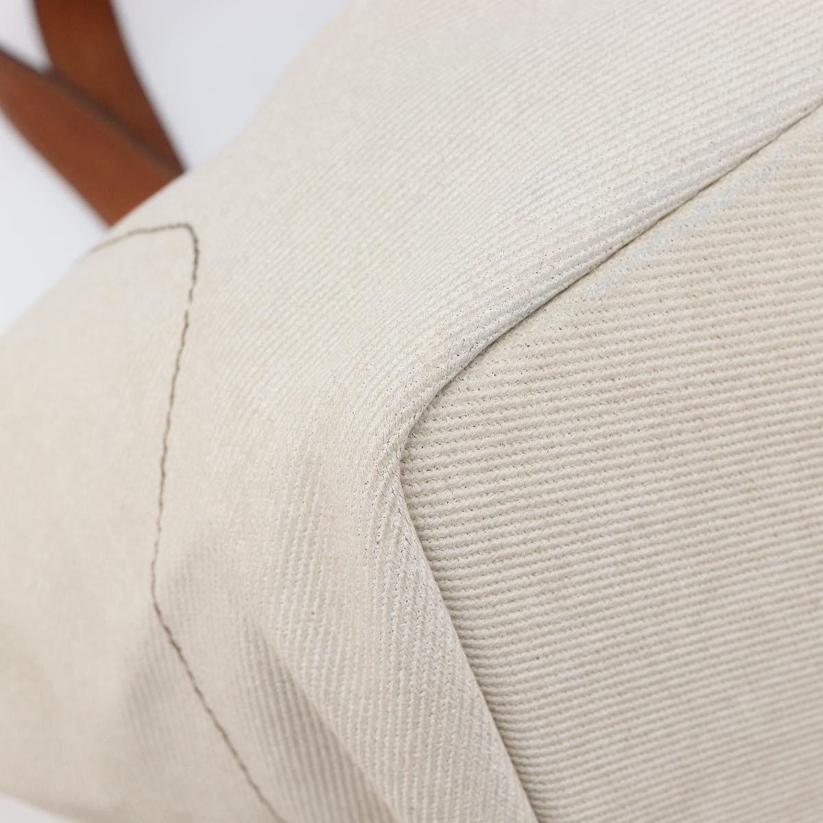 BURBERRY Blue Label Tote Bag Canvas White Auth bs37331