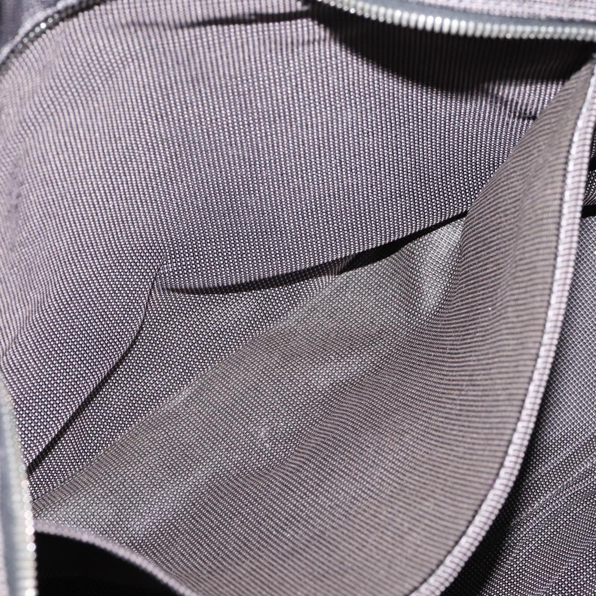 HERMES Her Line Tote MM Tote Bag Canvas Gray Silver Auth bs37333