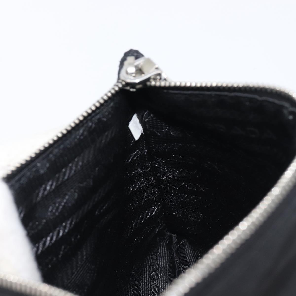 PRADA Pouch Nylon Black Silver Auth bs37334
