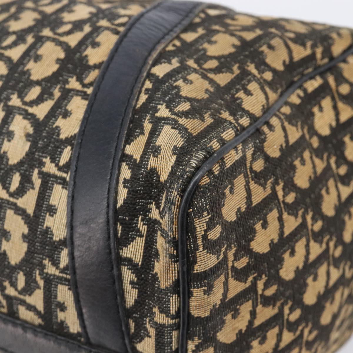 Christian Dior Trotter Canvas Boston Bag Navy Silver Auth bs37337
