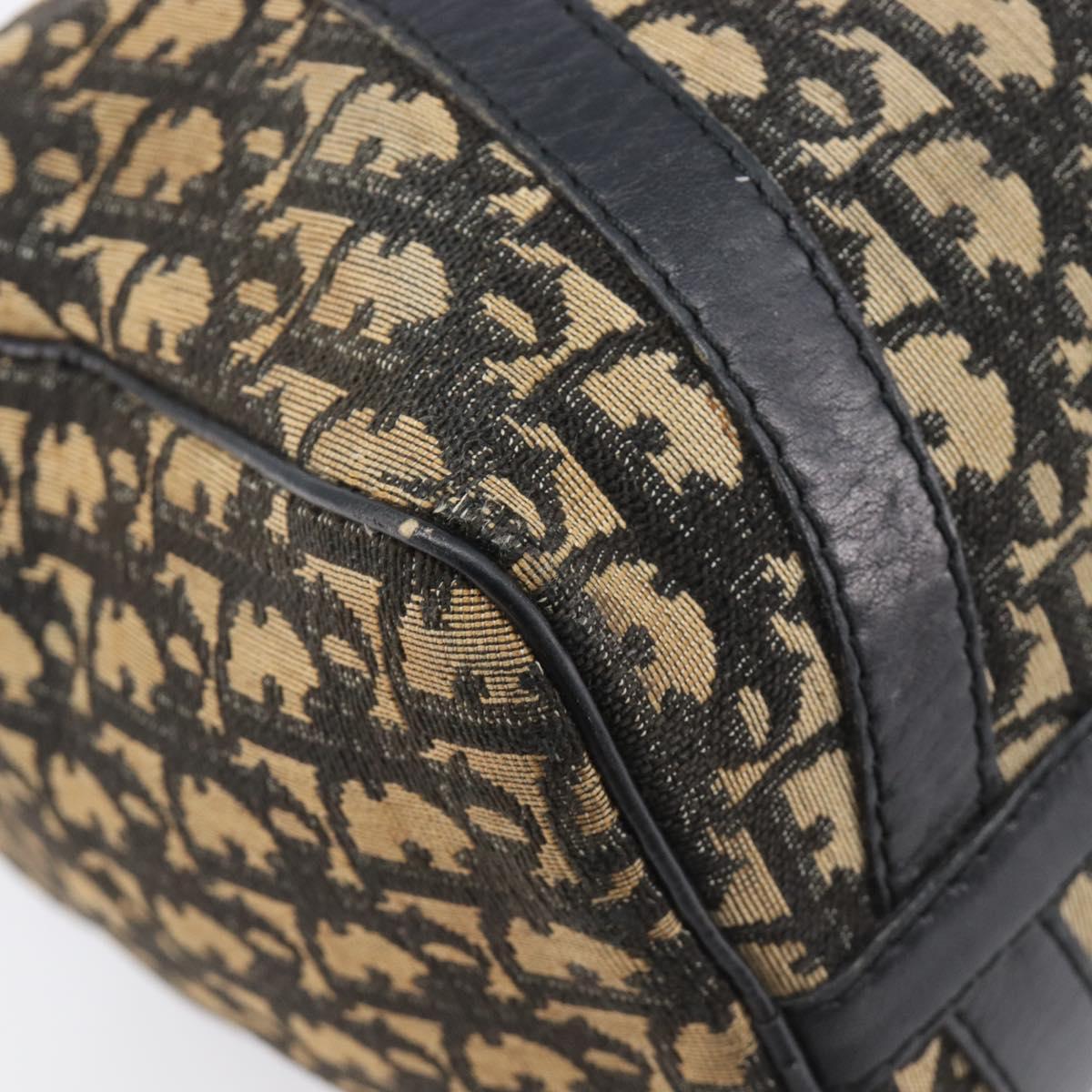 Christian Dior Trotter Canvas Boston Bag Navy Silver Auth bs37337