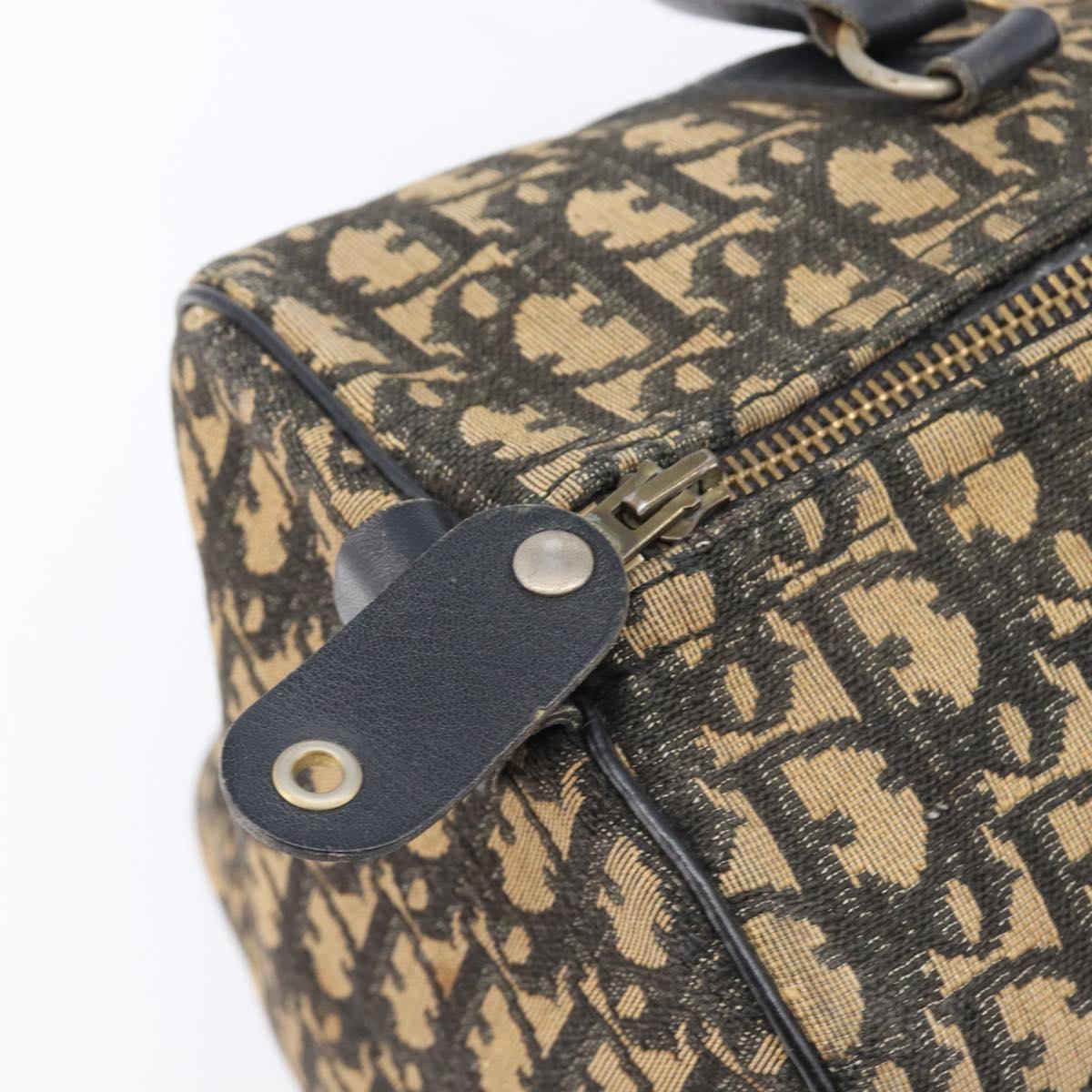 Christian Dior Trotter Canvas Boston Bag Navy Silver Auth bs37337