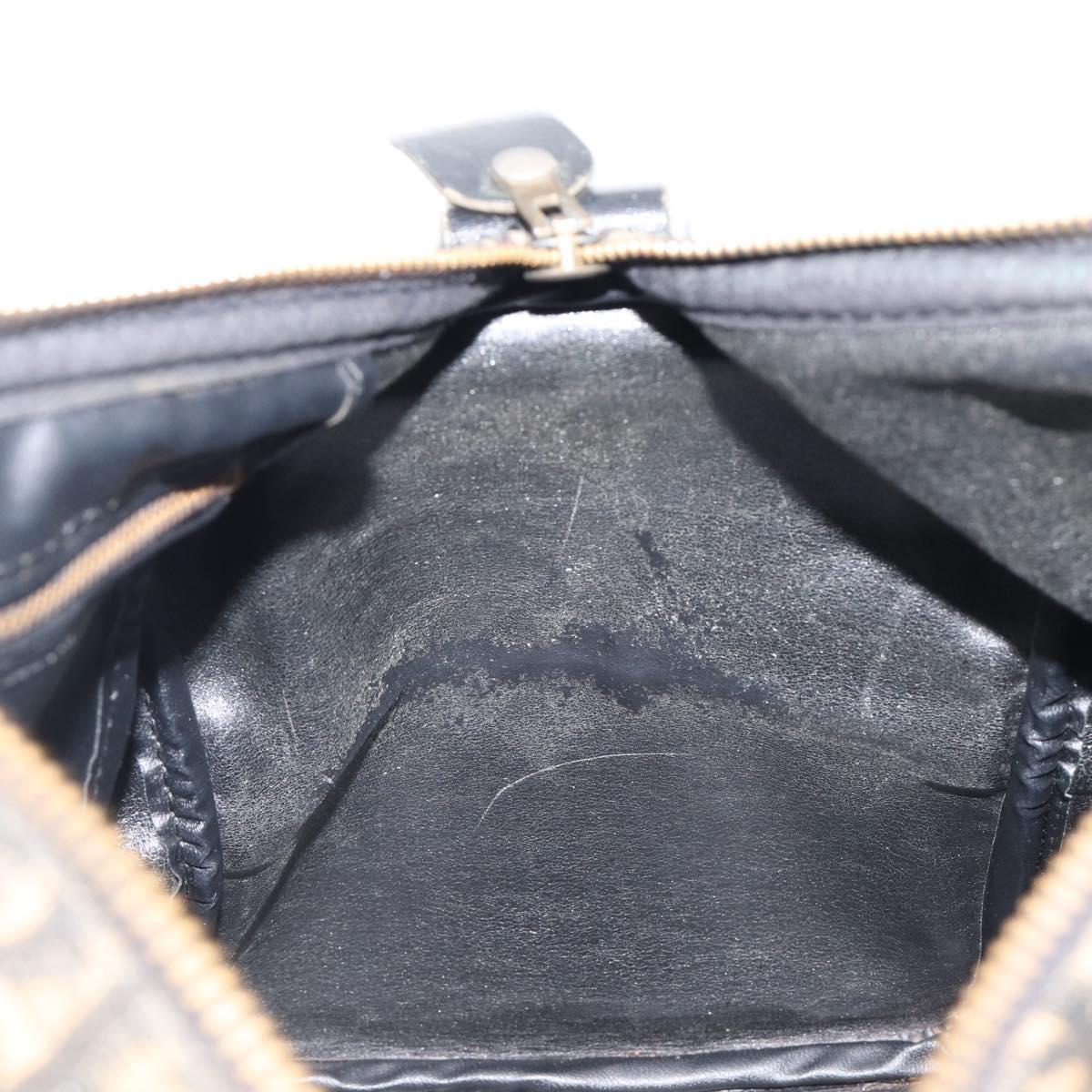 Christian Dior Trotter Canvas Boston Bag Navy Silver Auth bs37337