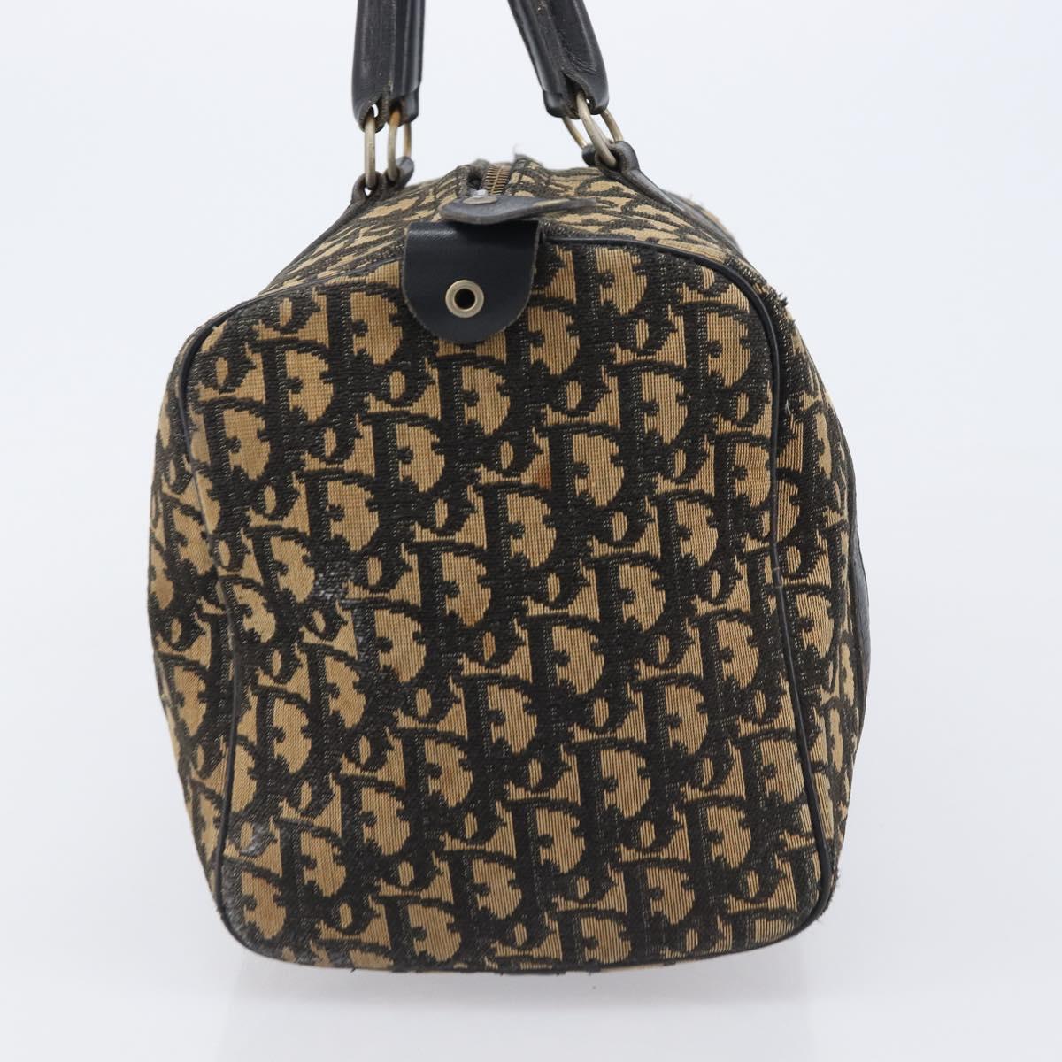 Christian Dior Trotter Canvas Boston Bag Navy Silver Auth bs37337