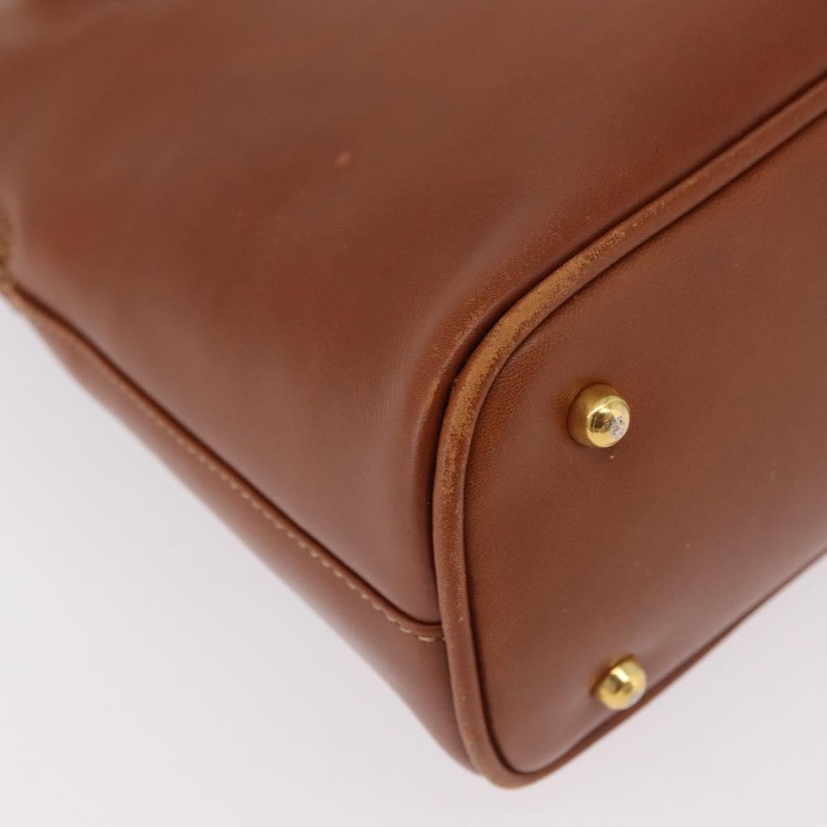 GUCCI Bamboo Hand Bag Leather Brown Gold 000 2058 0290 0 Auth bs37341