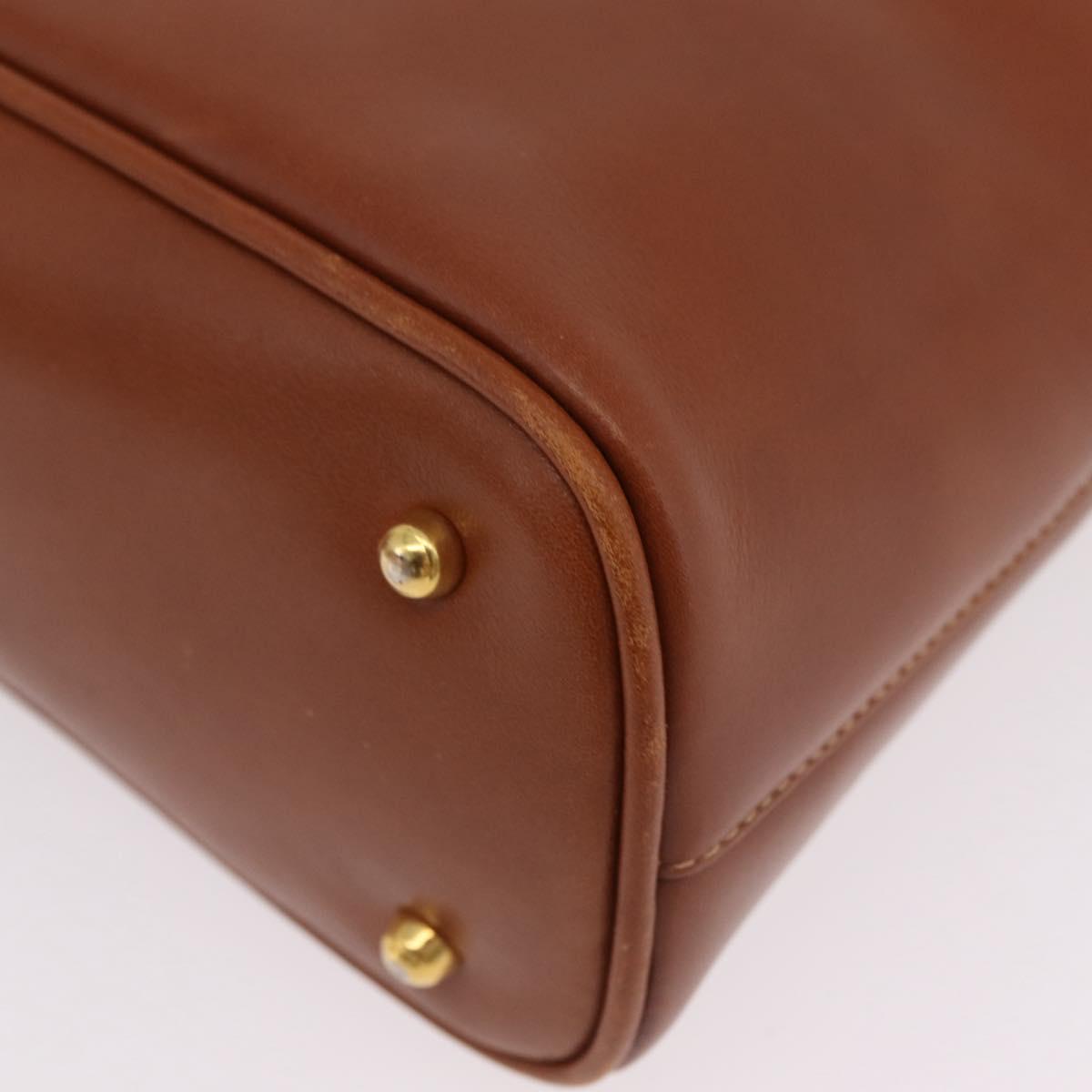 GUCCI Bamboo Hand Bag Leather Brown Gold 000 2058 0290 0 Auth bs37341