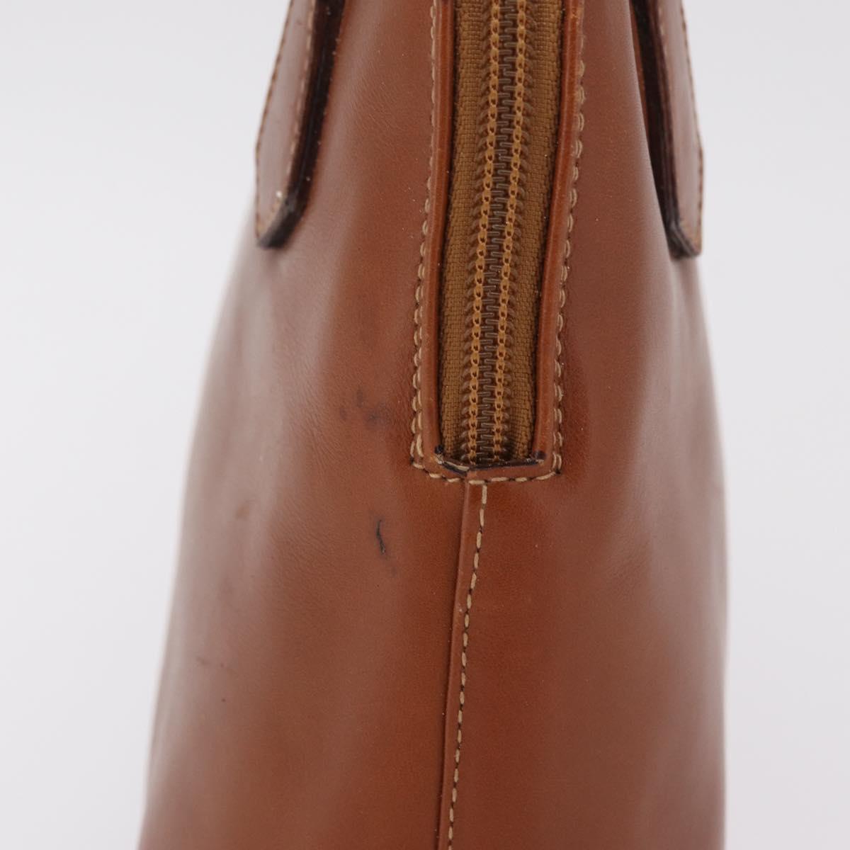 GUCCI Bamboo Hand Bag Leather Brown Gold 000 2058 0290 0 Auth bs37341