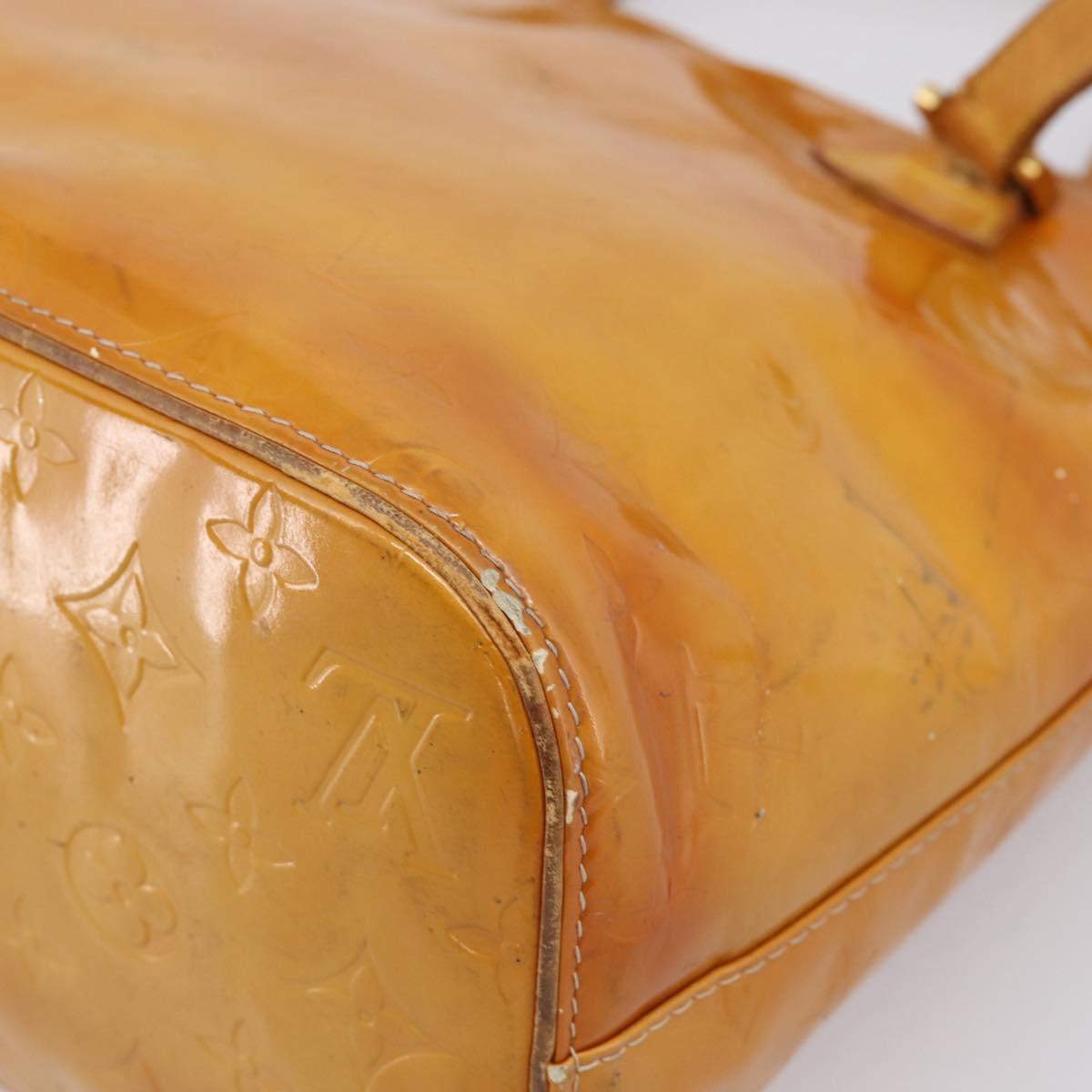 LOUIS VUITTON Monogram Vernis Houston Hand Bag Beige M91004 LV Auth bs37344