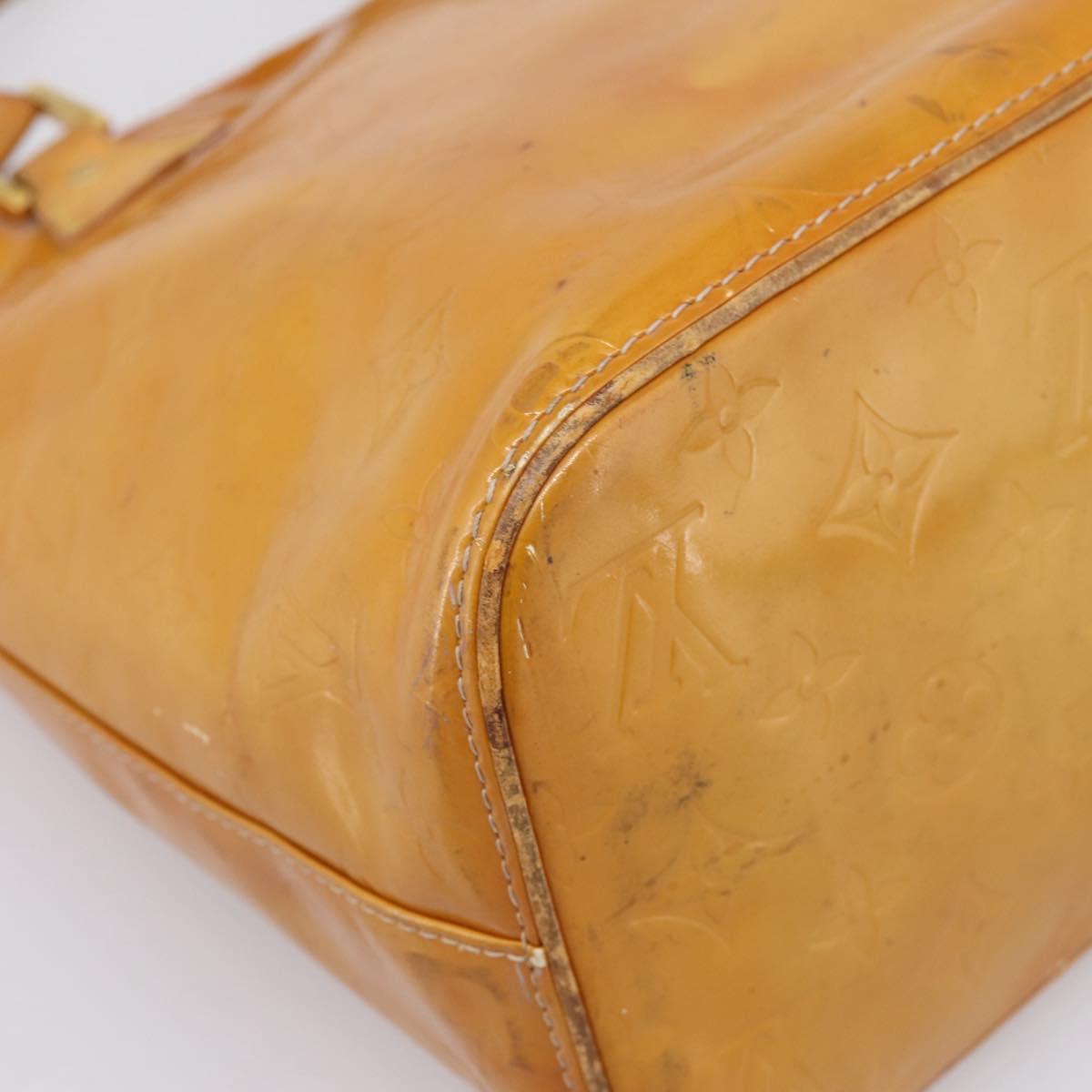 LOUIS VUITTON Monogram Vernis Houston Hand Bag Beige M91004 LV Auth bs37344